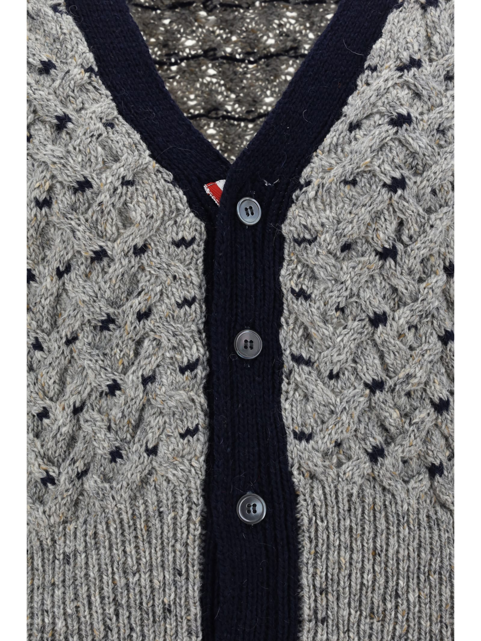 Shop Thom Browne Cardigan In Lt Grey