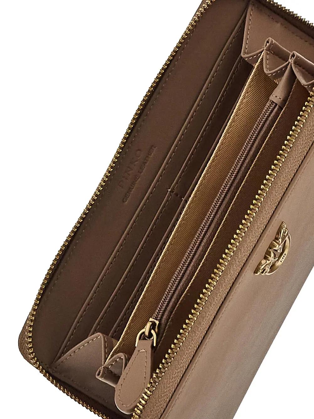 Pinko Maxi Rider Zip-around Wallet In Biscotto