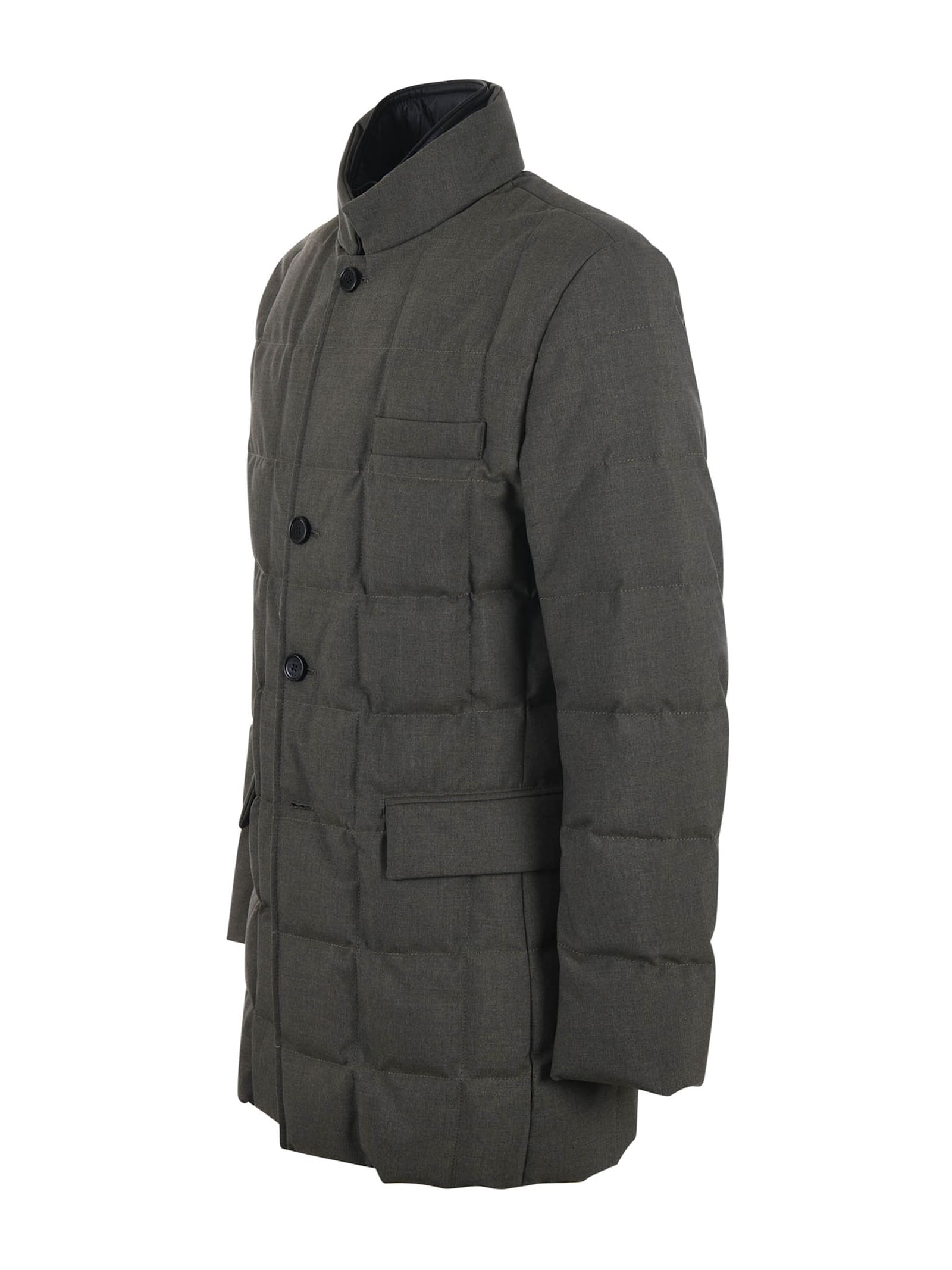 Shop Fay Down Jacket In Verde Oliva