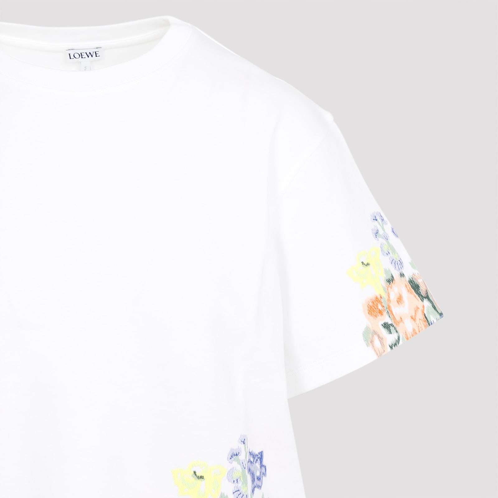 Shop Loewe Embroidered Draped T-shirt In White