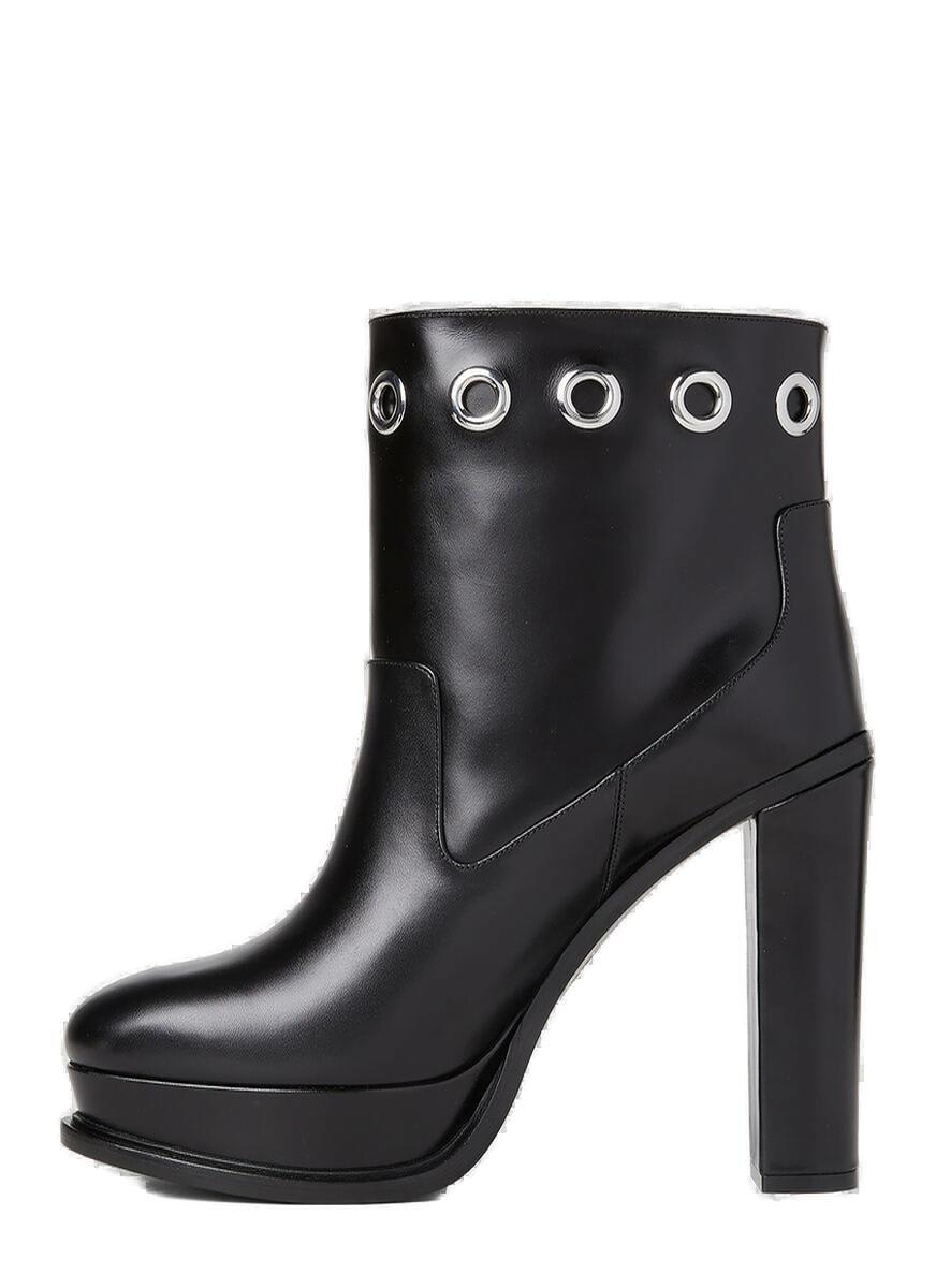 ALEXANDER MCQUEEN EYELET DETAILED PLATFORM BOOTS