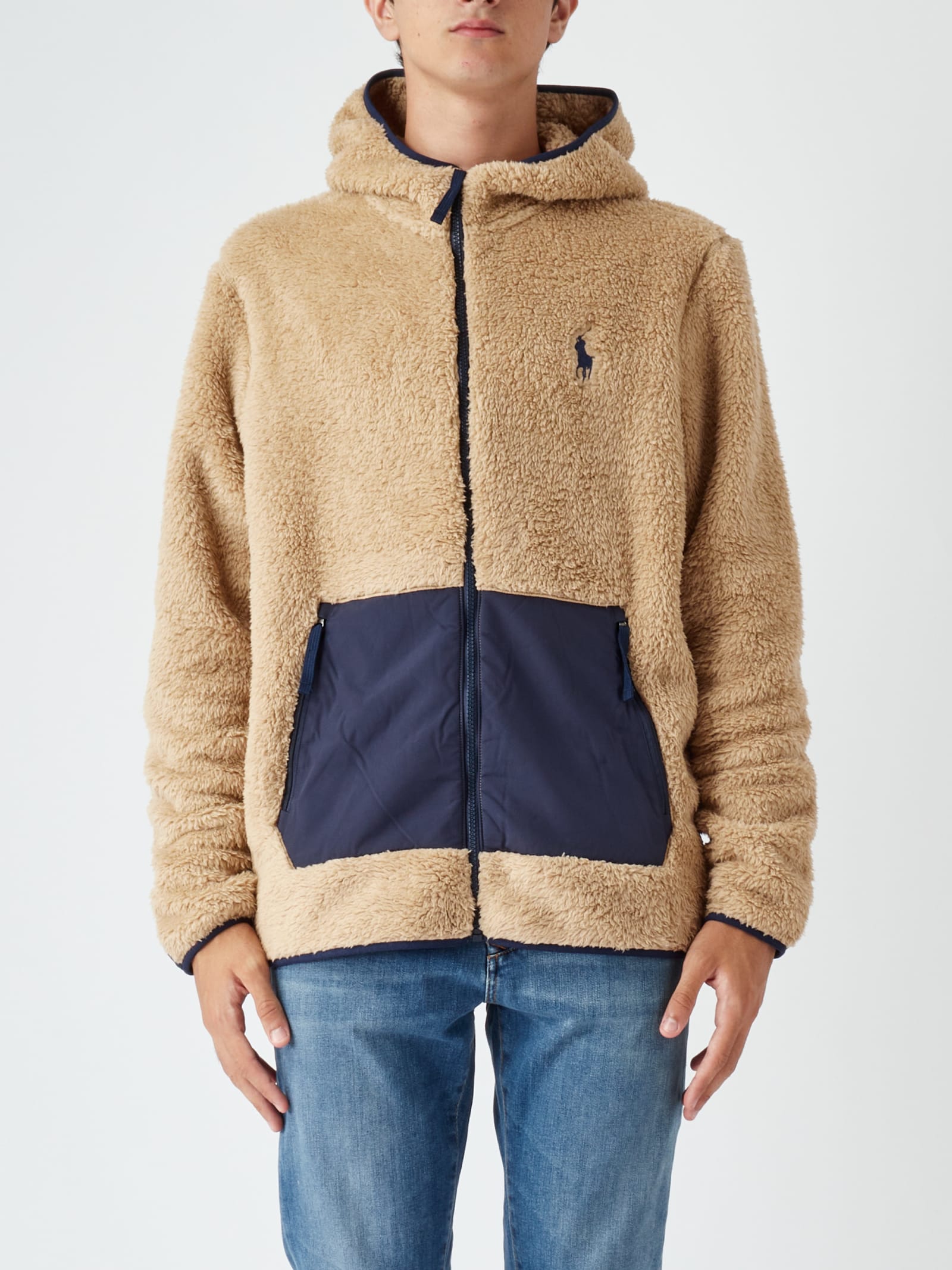 Polo Ralph Lauren Long Sleeve Full Zip Jacket In Kaki | ModeSens