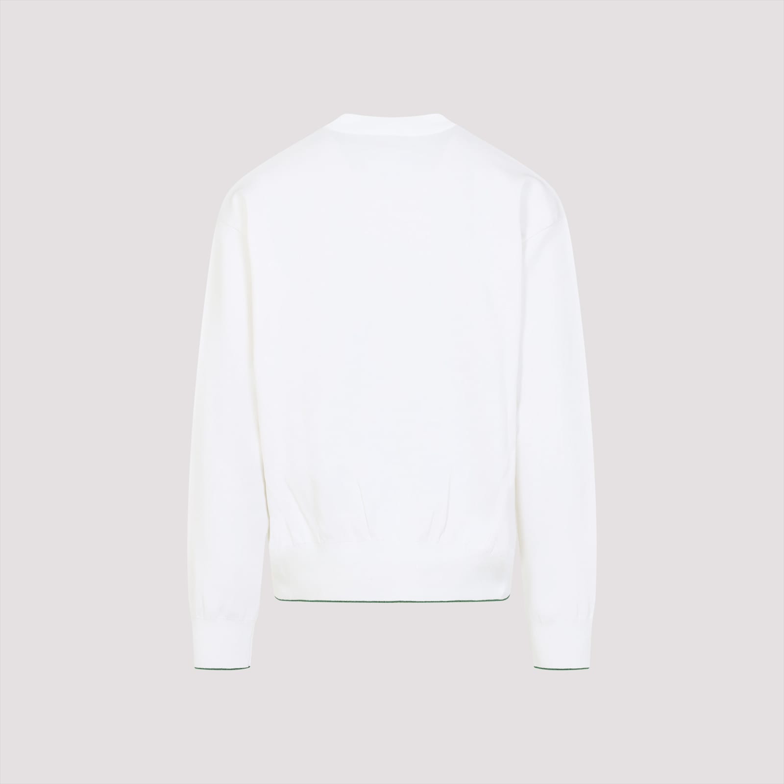 Jacquemus Crewneck Sweatshirt With Front Print And Ribbed Details In In Hotel Address White