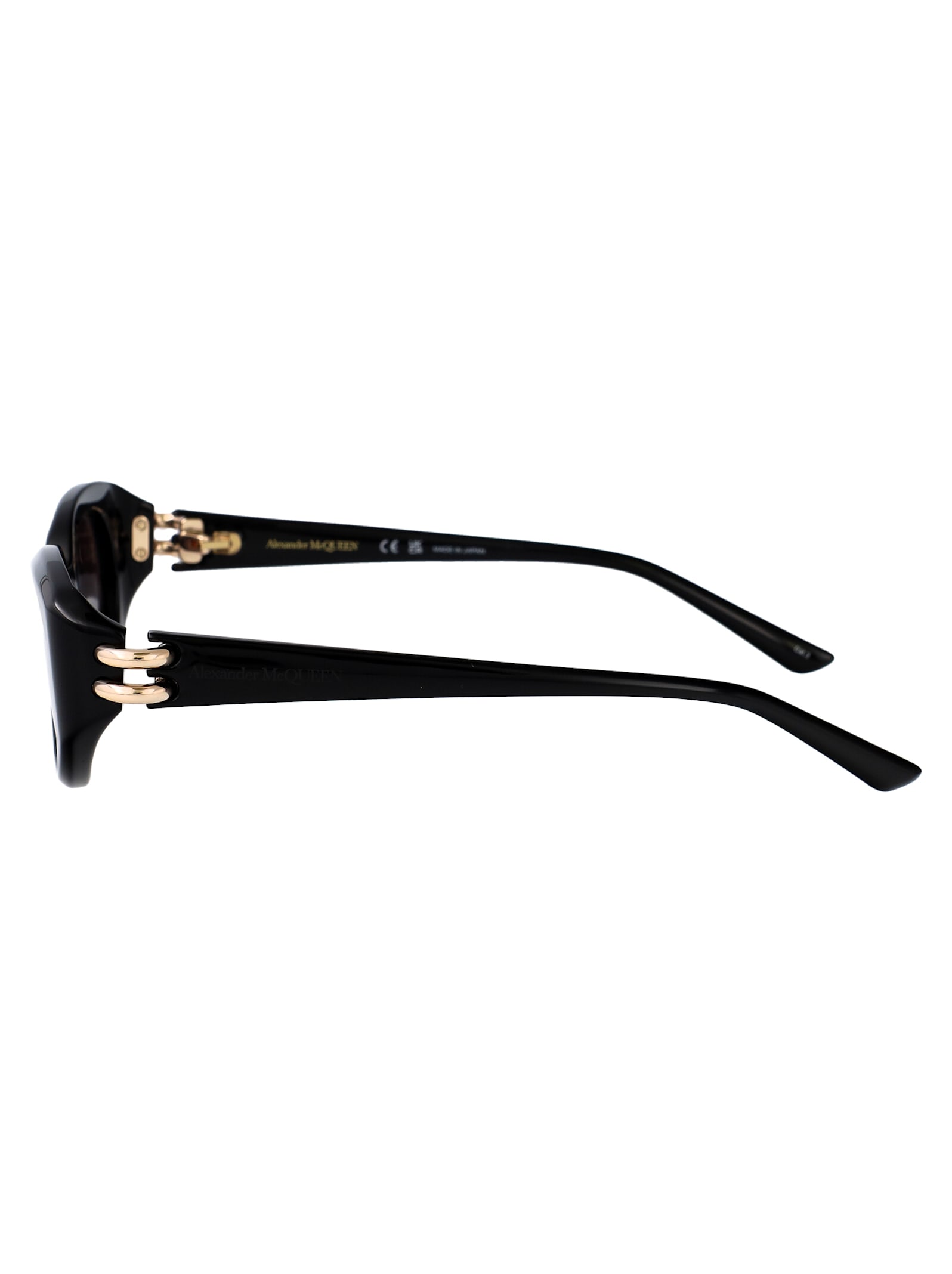 Alexander Mcqueen Eyewear Rectangular Frame Sunglasses In Black-black-grey