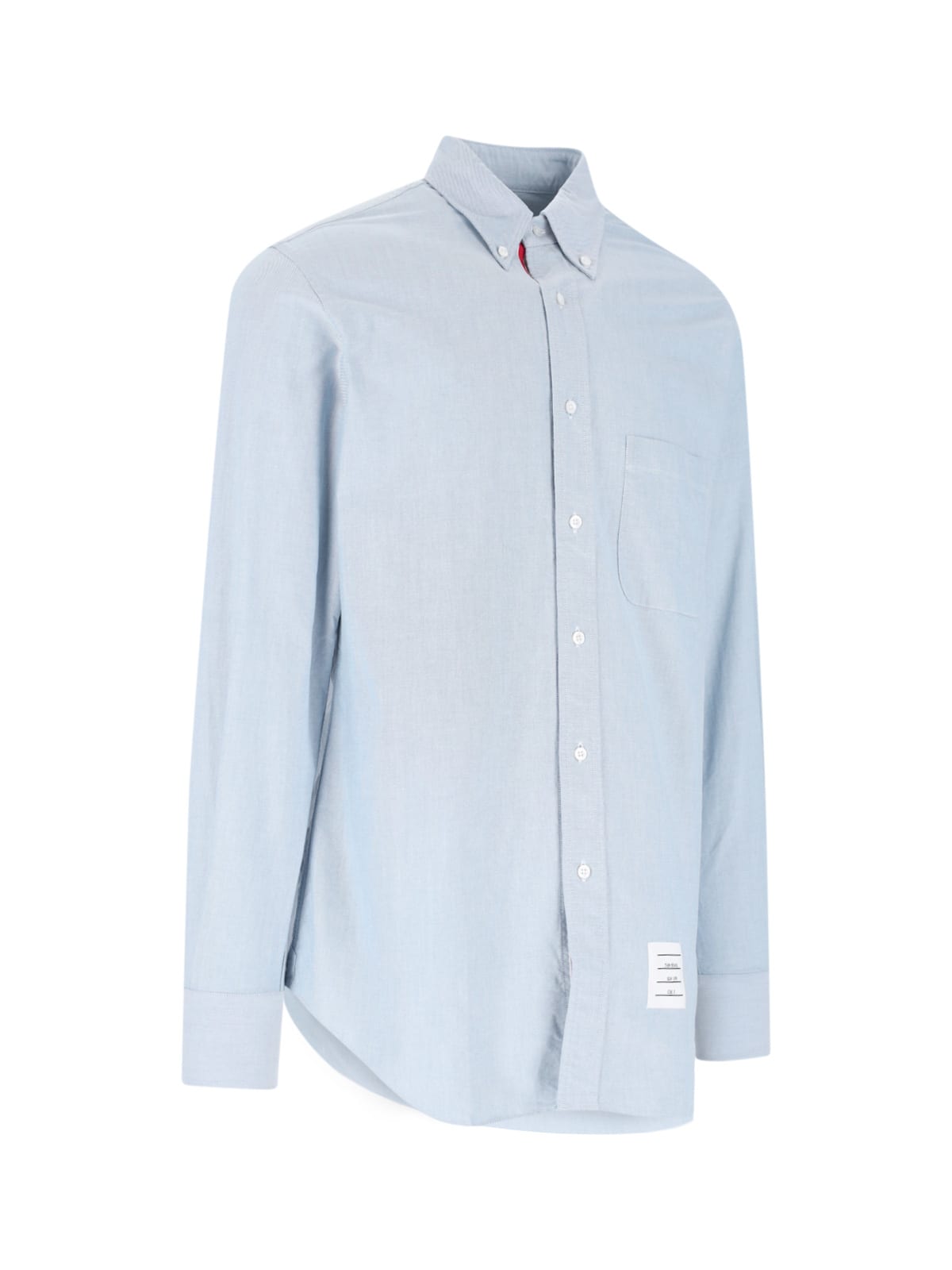 Shop Thom Browne Logo Shirt In Light Blue