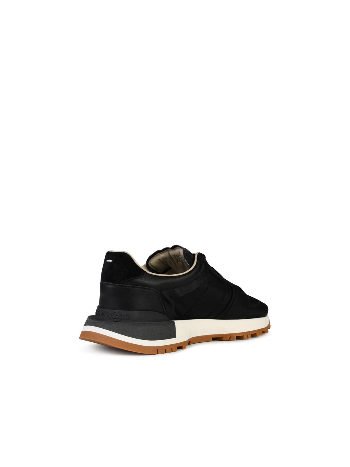 Shop Maison Margiela 50-50 Black Leather Blend Sneakers