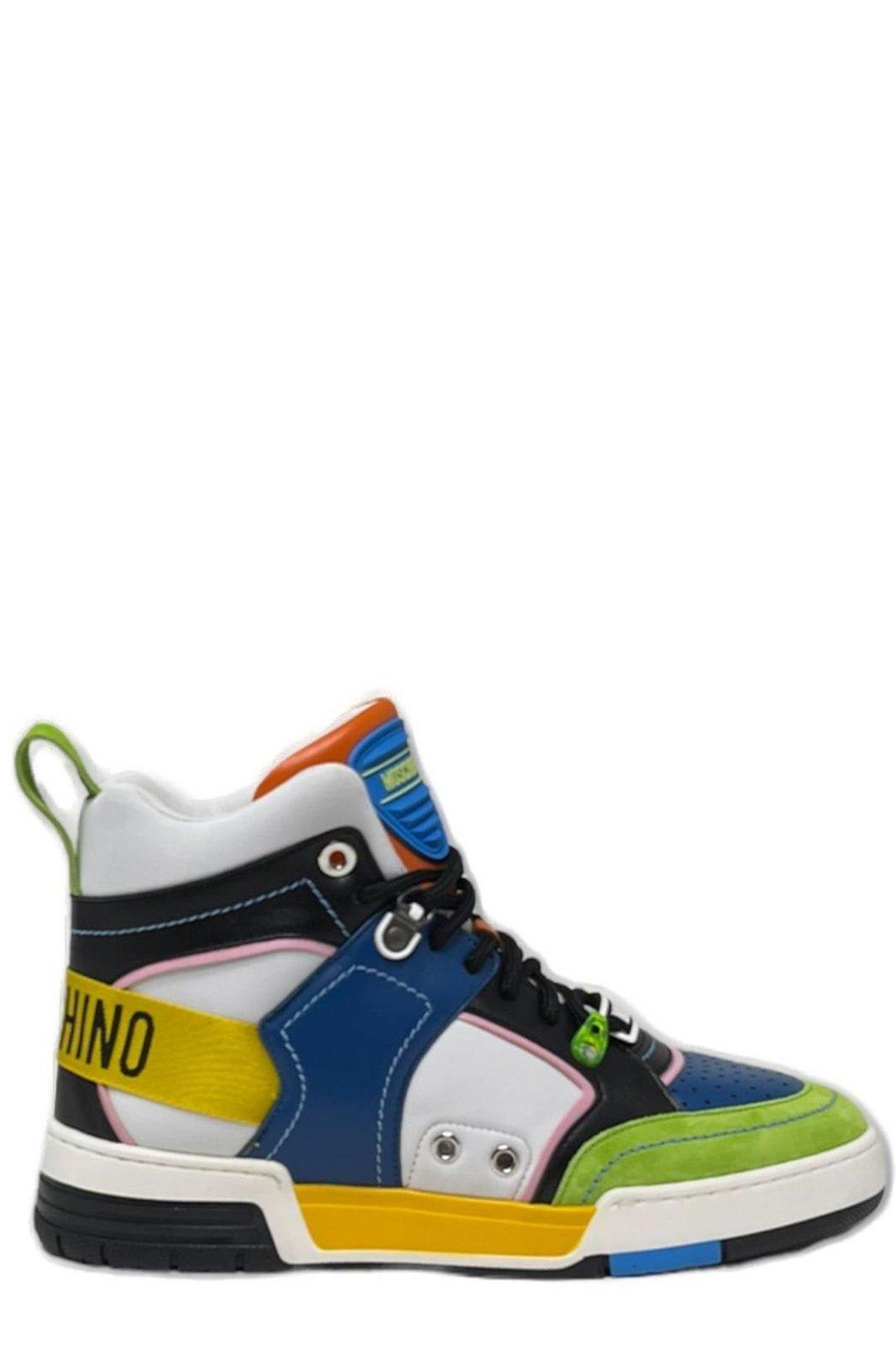 Colour-block Detail High-top Sneakers Moschino