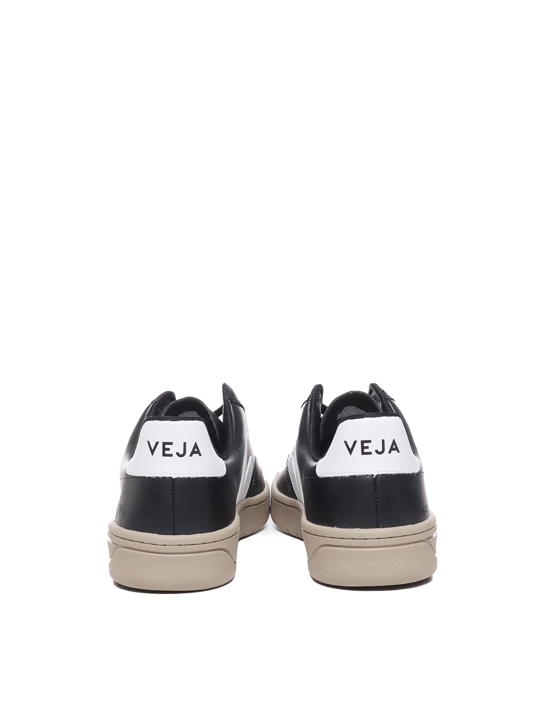 Shop Veja V-12 Black Dune Sneakers In Chromefree Cowskin