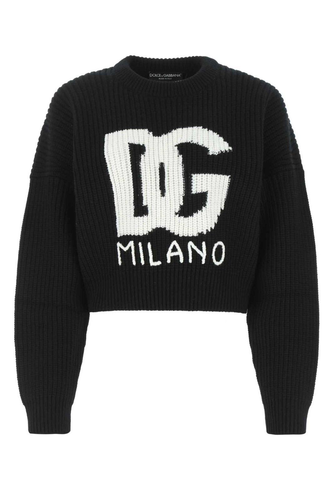 Dolce & Gabbana Logo Intarsia Crewneck Jumper
