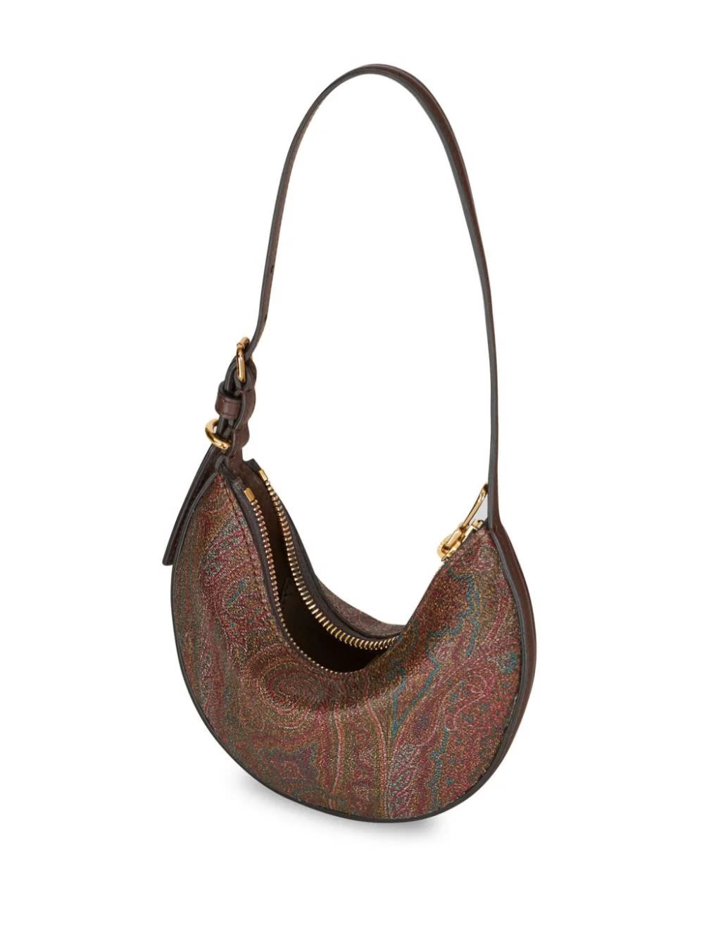 Shop Etro Brown Mini Essential Hobo Bag