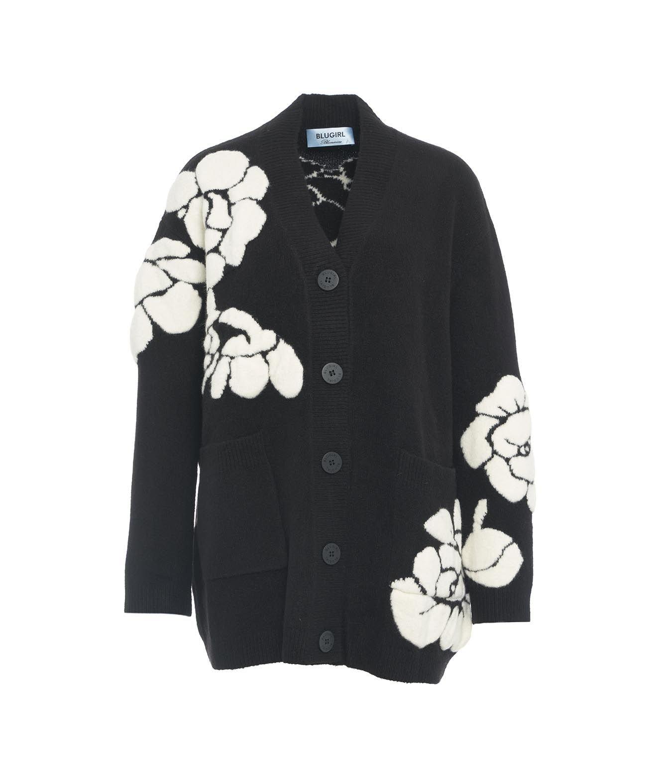 Two-toned Floral Jacquard Cardigan