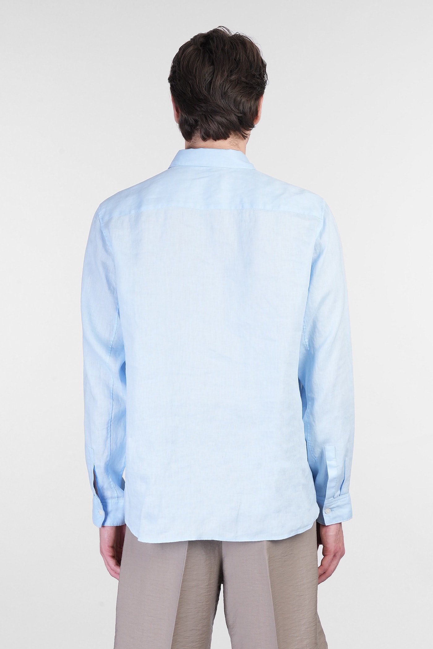 Theory Shirt In Cyan Linen