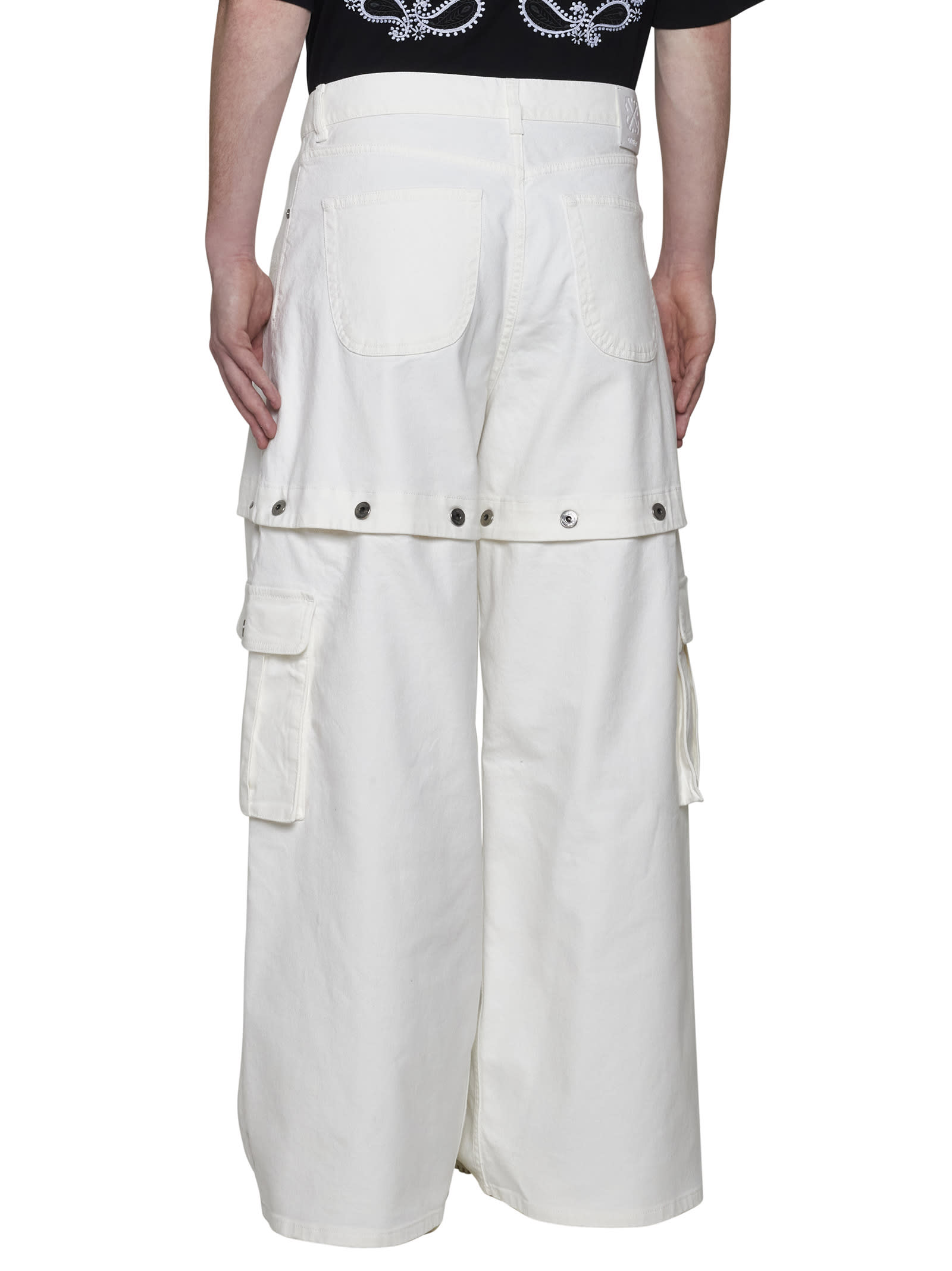 Off-white Off White Men Super Baggy Trouswer With '90s Logo In White