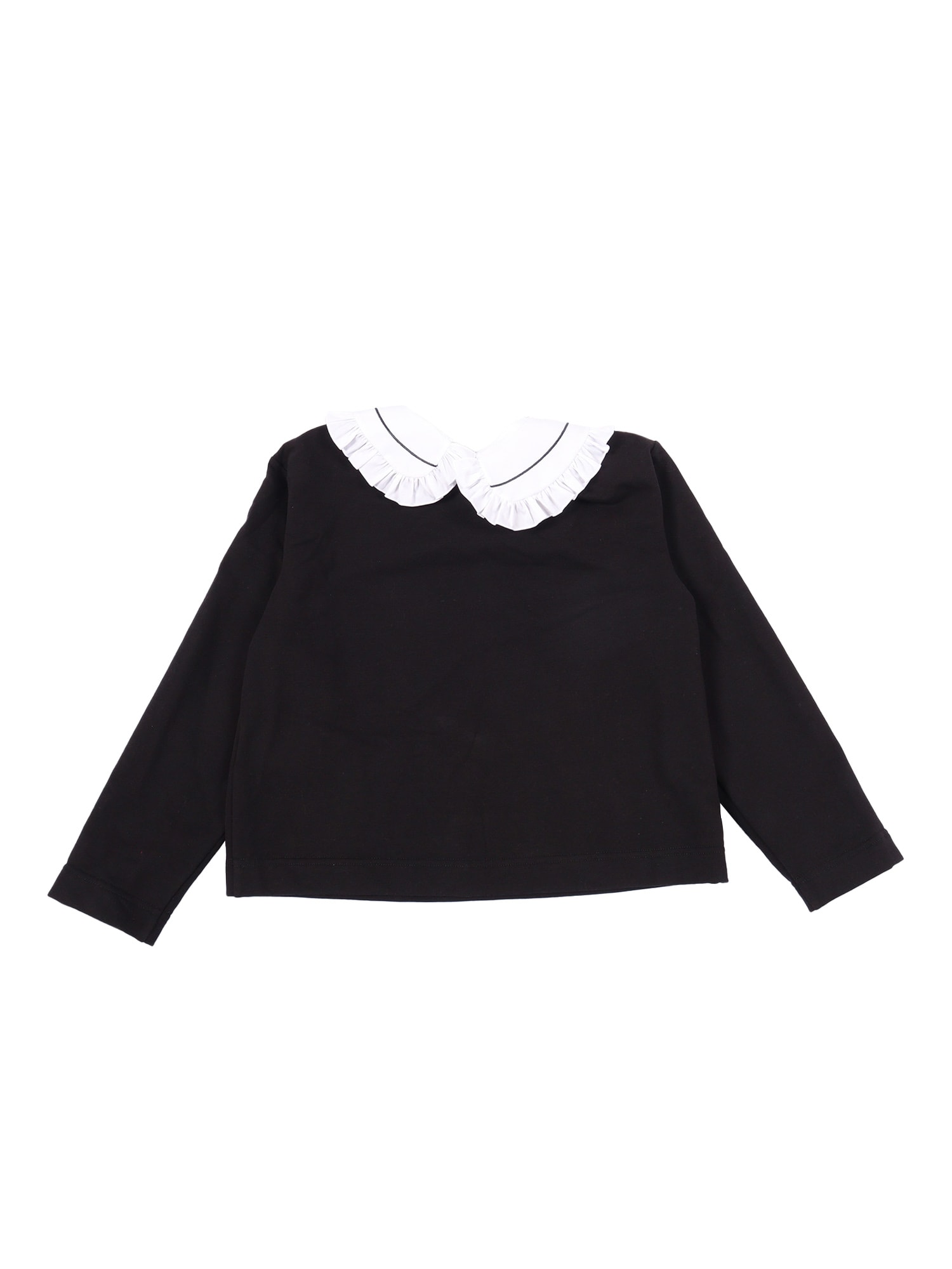 Vivetta Black Sweatshirt With Detachable Collar In Black