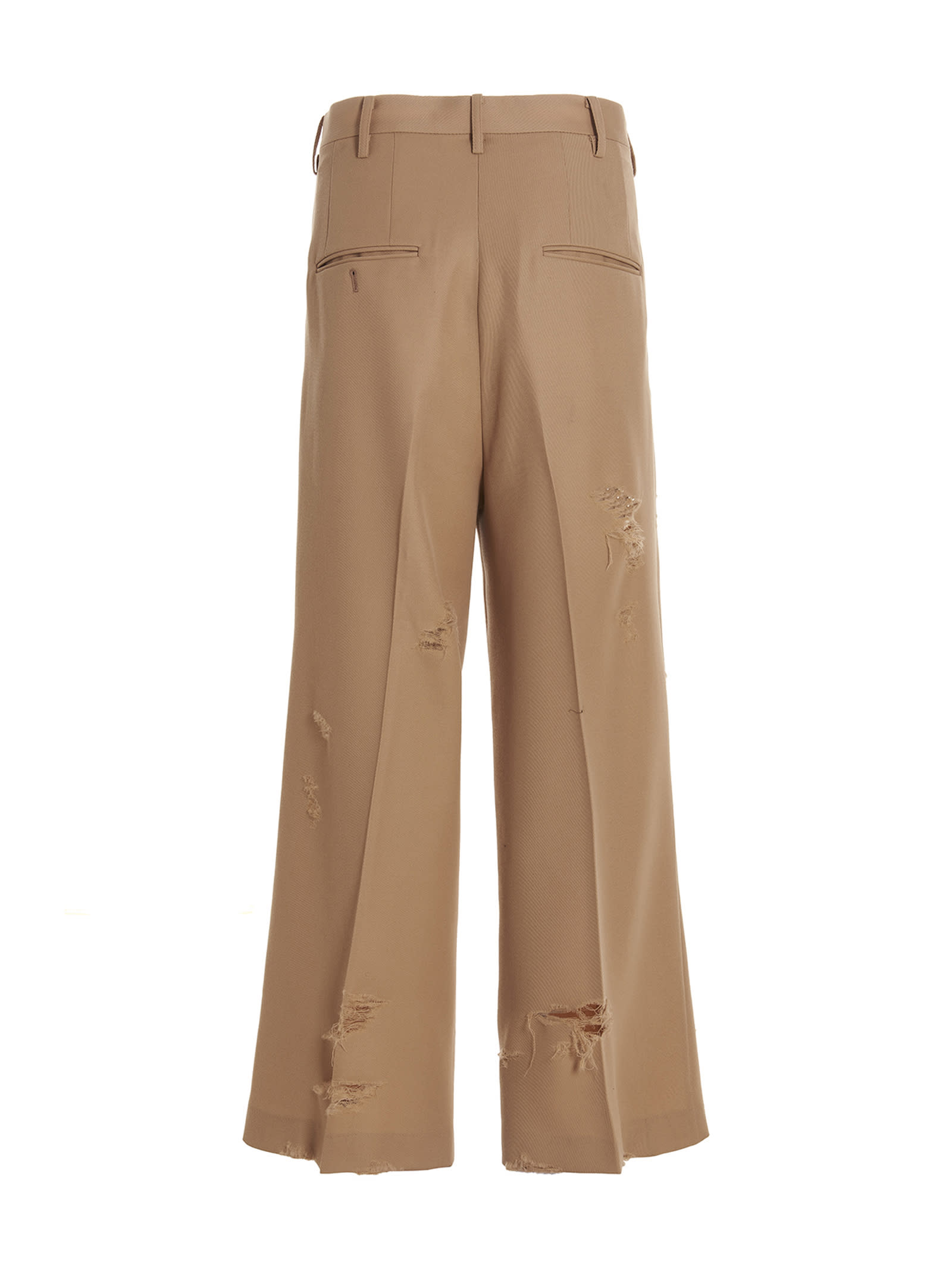 Doublet Destroyed Wide Trousers In Beige | ModeSens