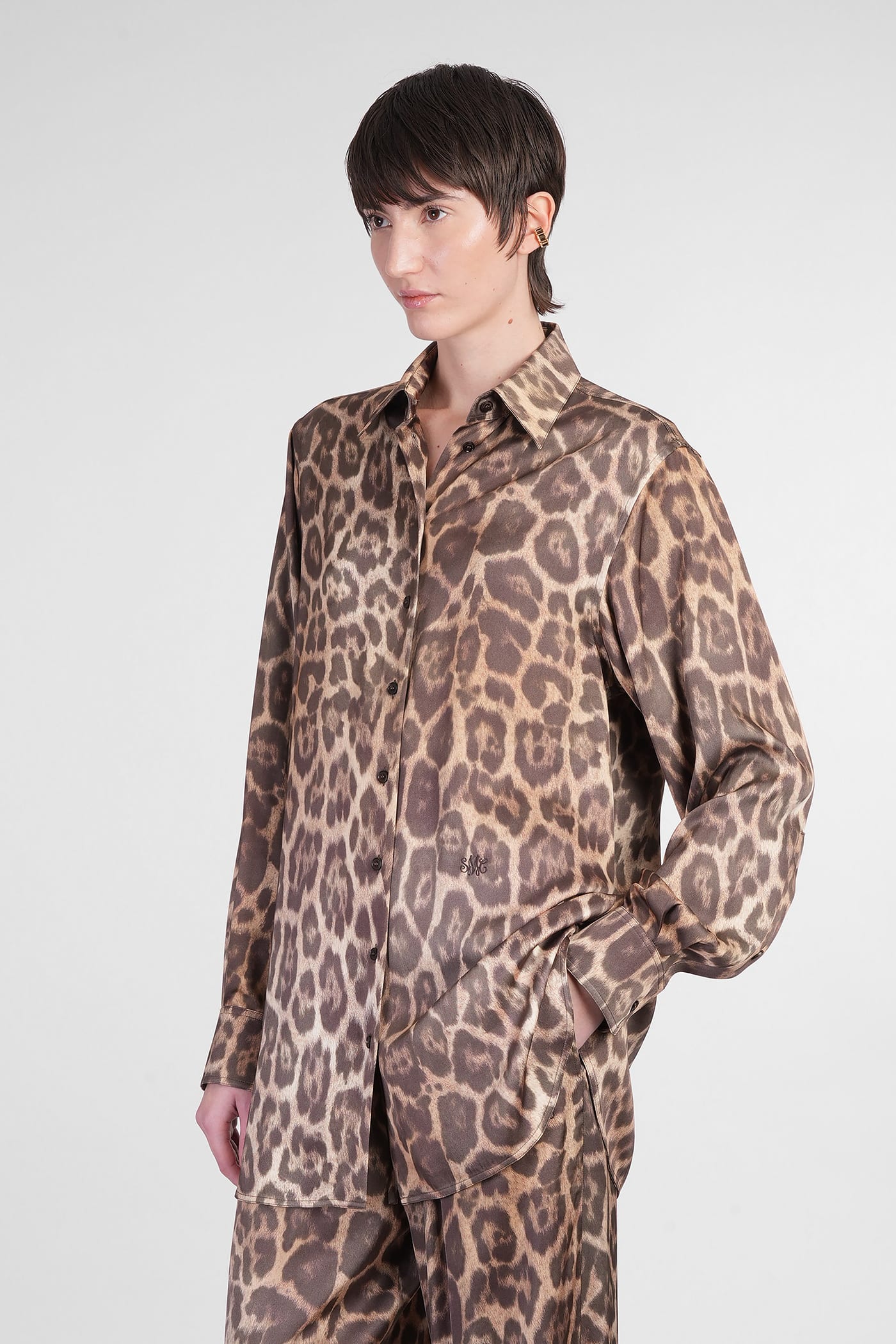 Stella Mccartney Leopard Print Shirt In Animalier