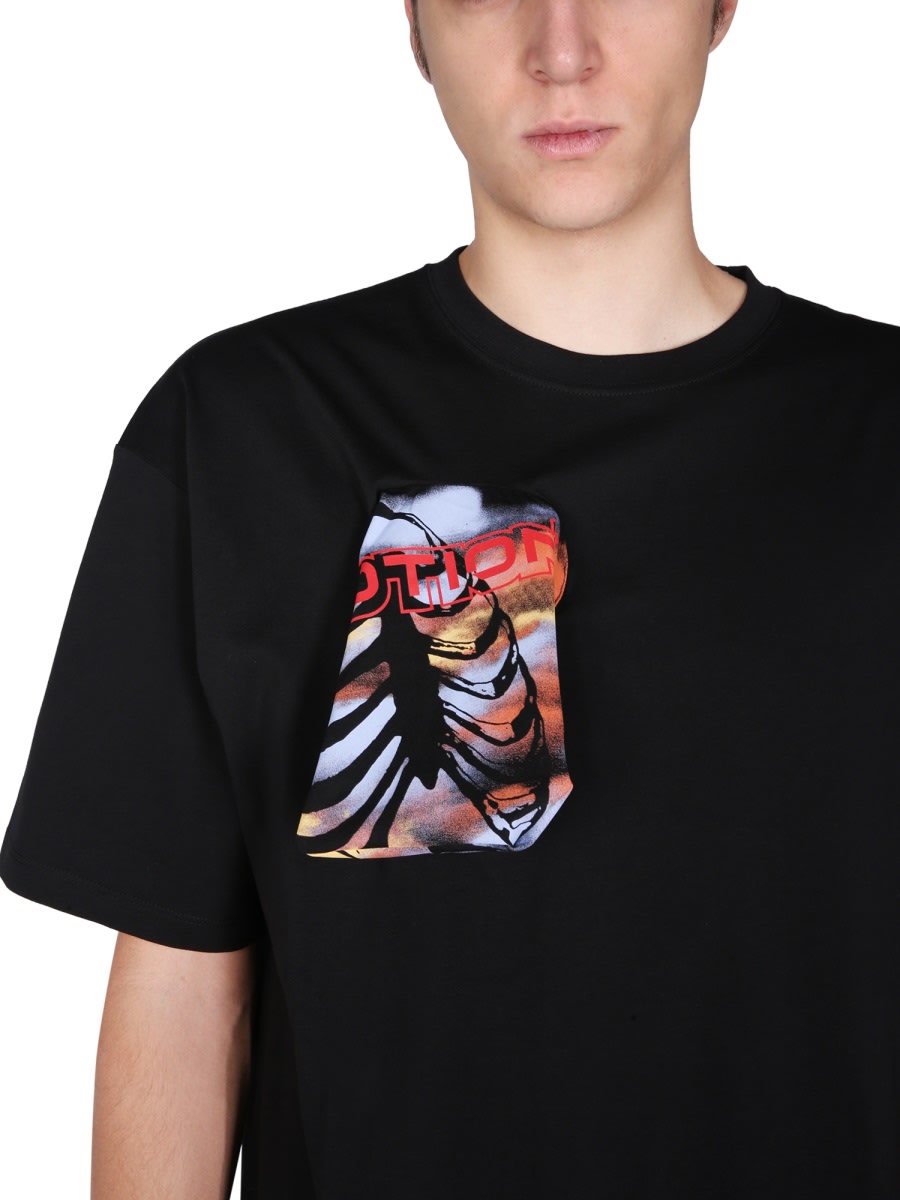 Shop Raf Simons T-shirt With Printed Details In Black