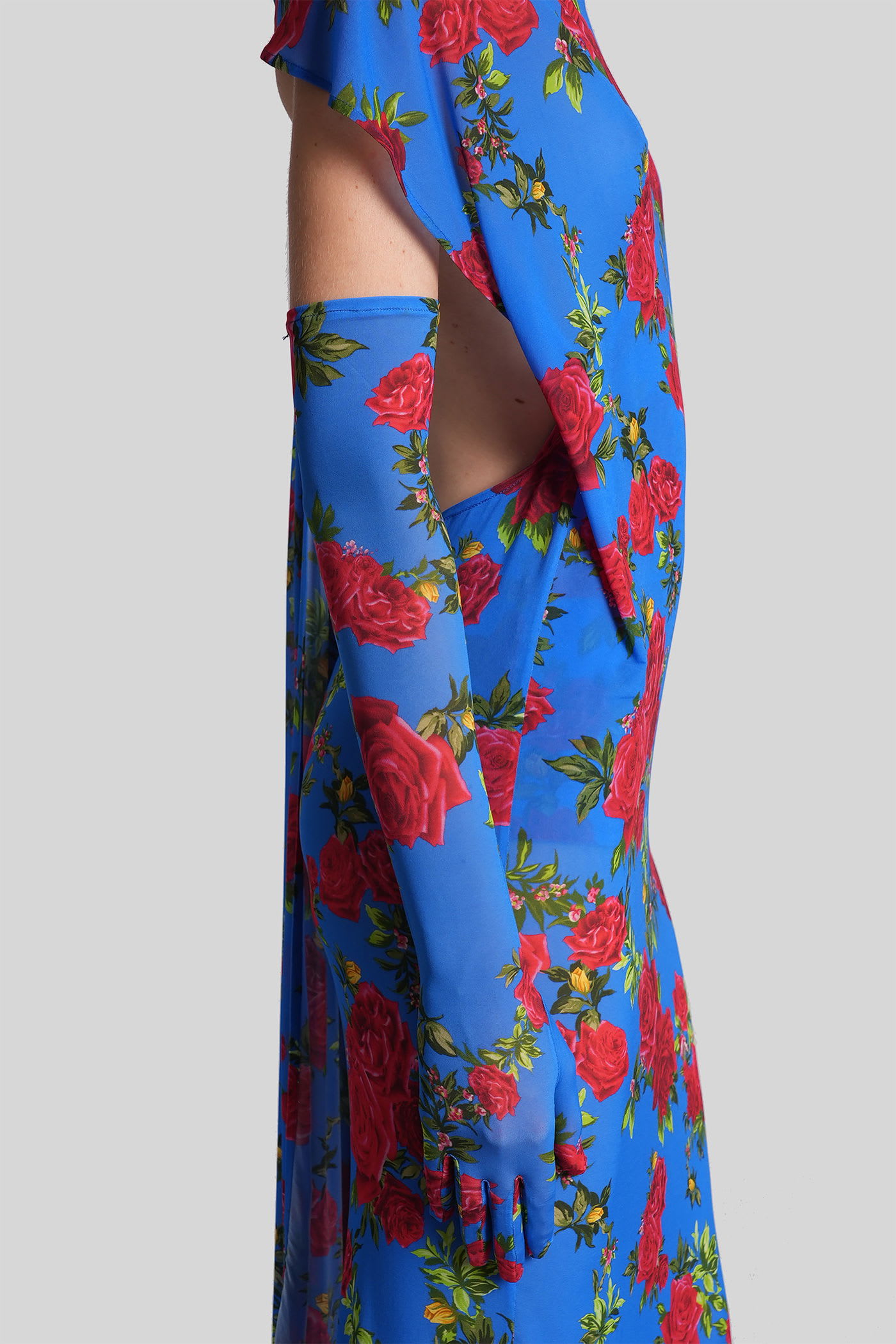 Magda Butrym Gloves 01 Gloves In Blue Polyamide Polyester In Blue