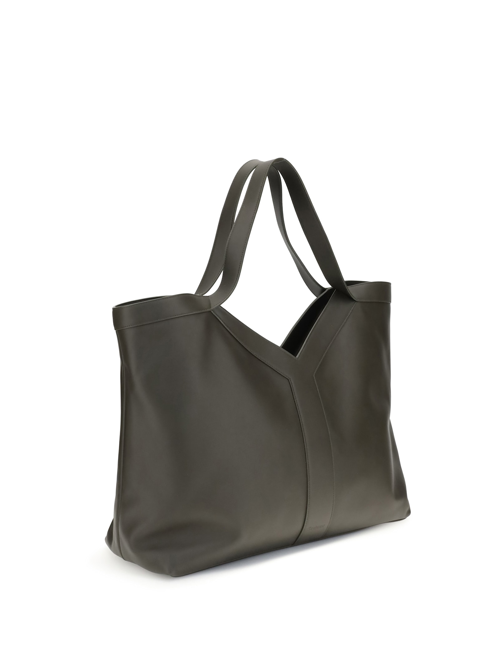 Saint Laurent Oversized Leather Y Tote Bag In Gray