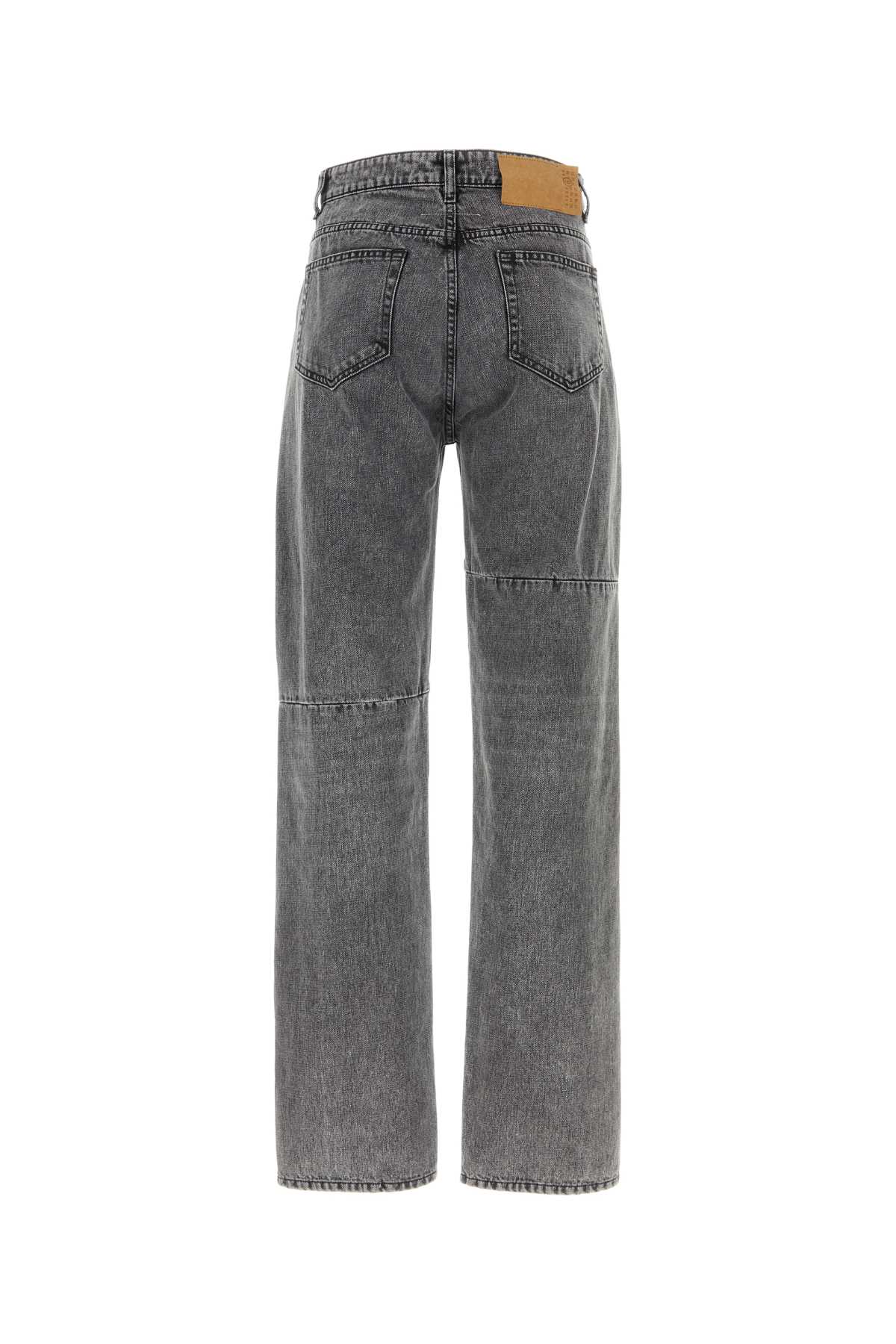 Shop Mm6 Maison Margiela Dark Grey Denim Jeans In Black