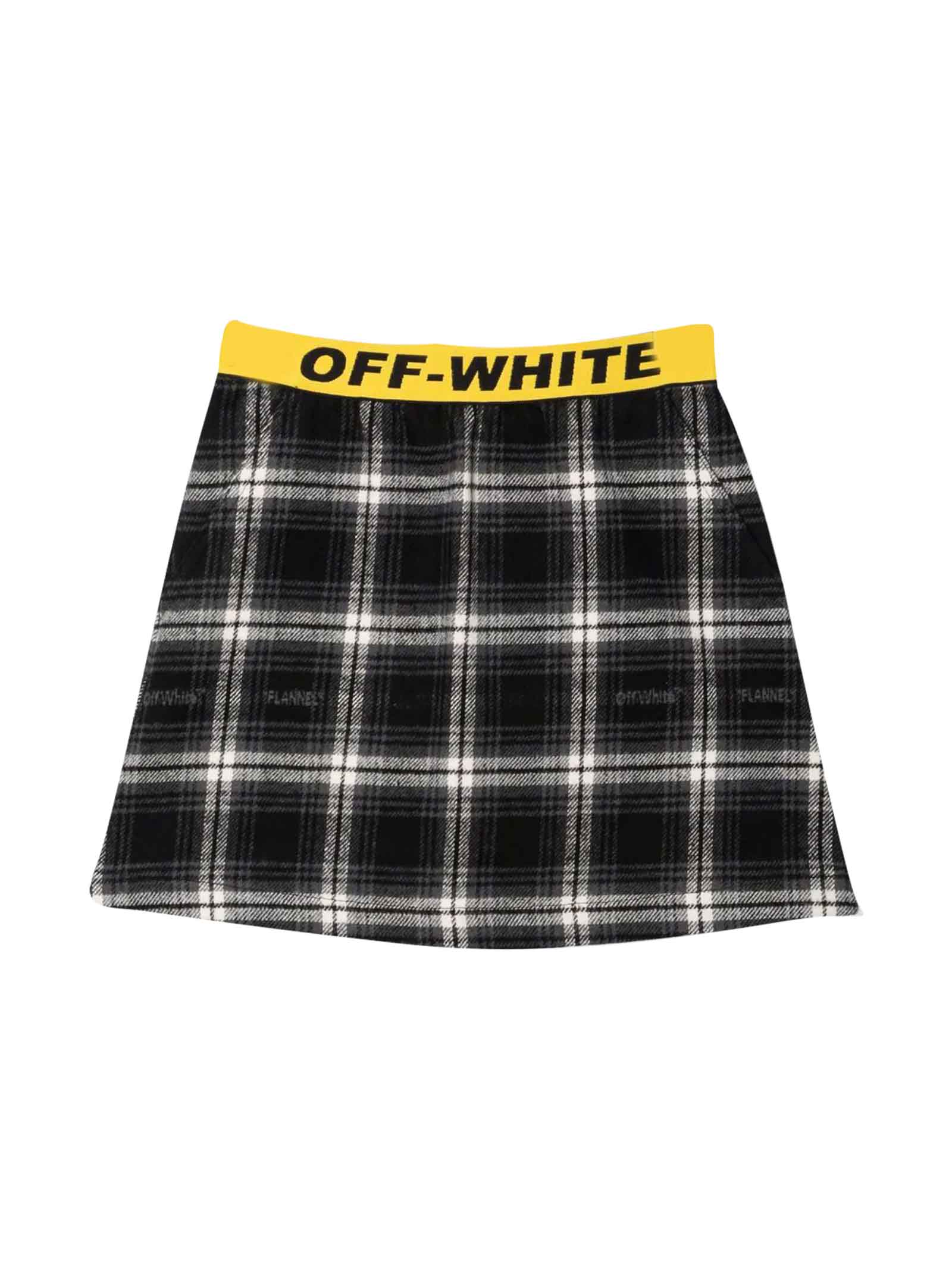 Off-White Black Skirt With Yellow Band