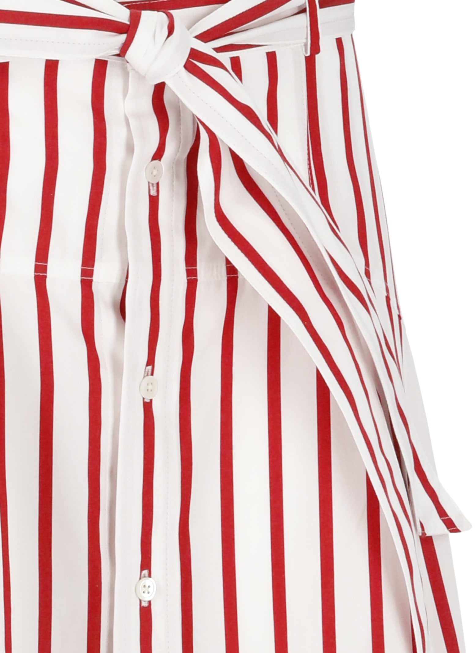 Shop Ralph Lauren Cotton Striped Skirt In Red