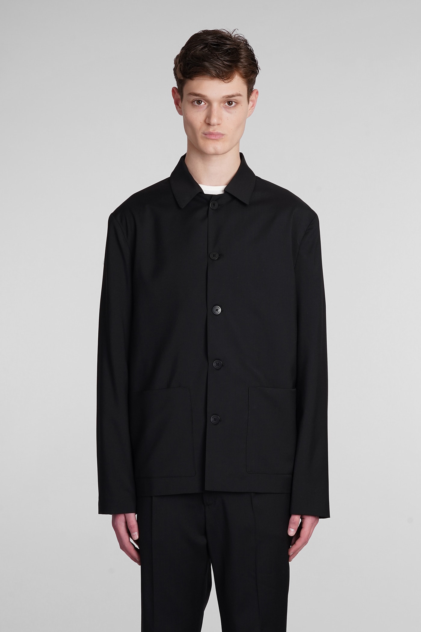 Timisoara Casual Jacket In Black Wool