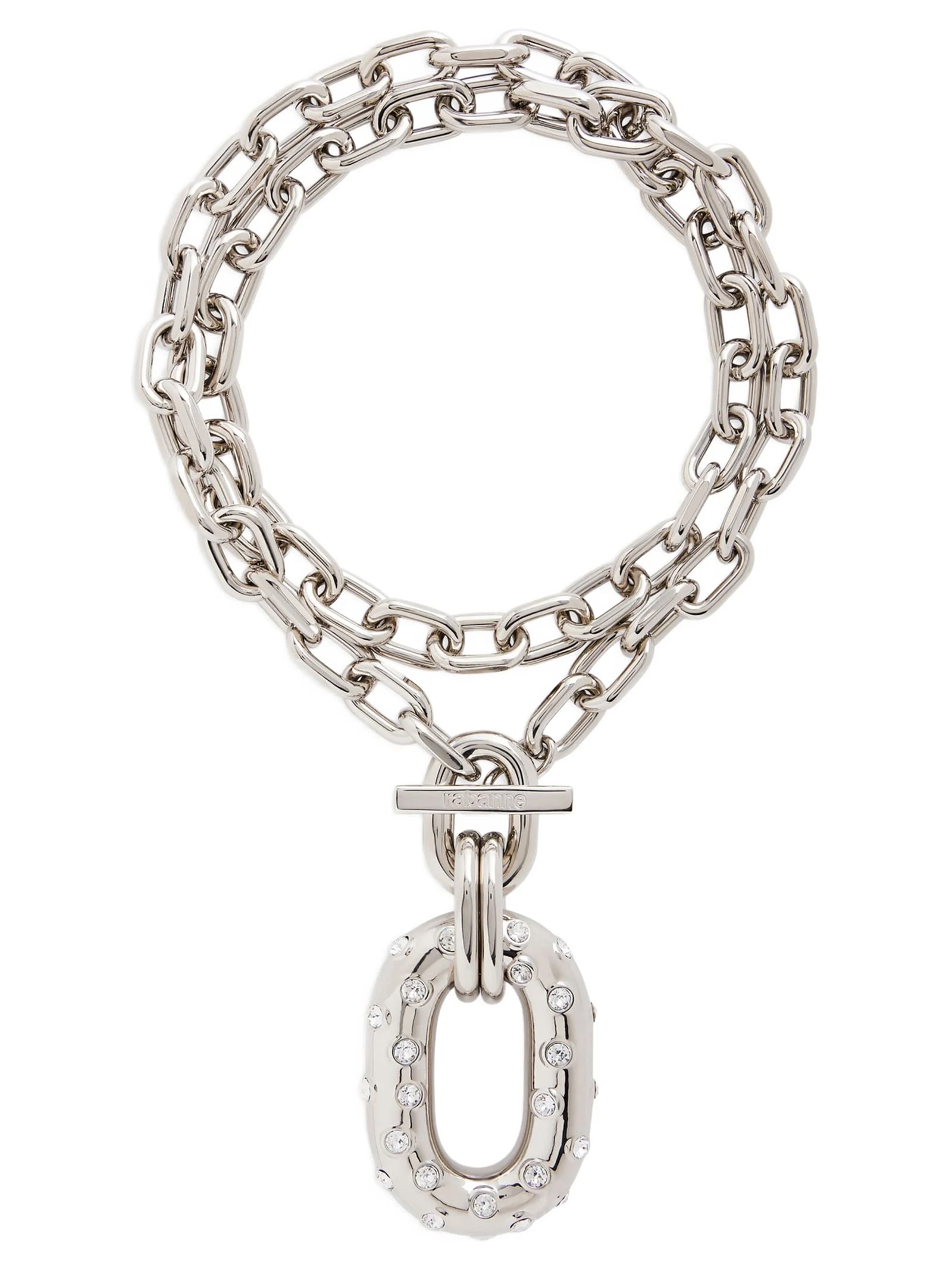 Rabanne Iconic Xl Chain-link Crystal-embellished Necklace In Metallic