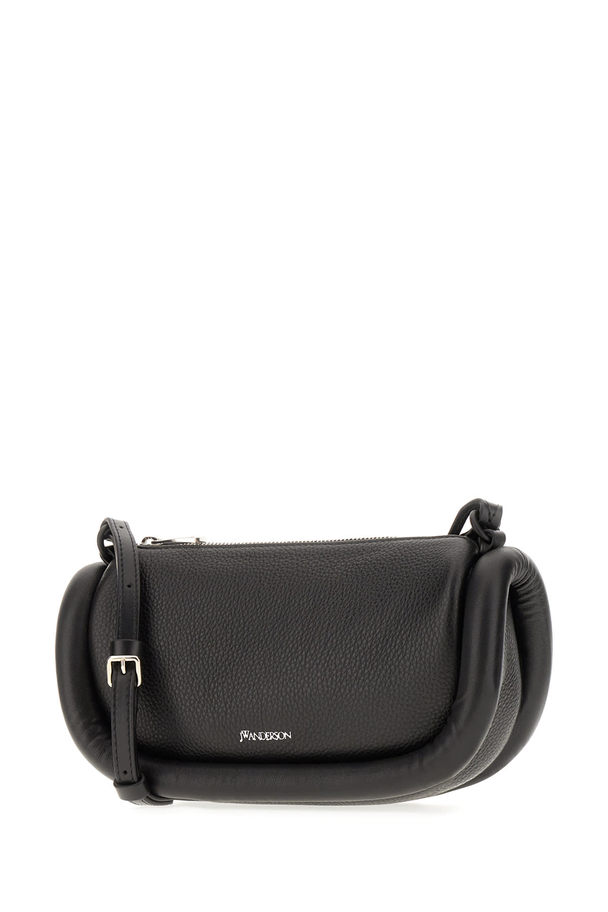 Shop Jw Anderson Black Leather Bumper-12 Crossbody Bag In 999