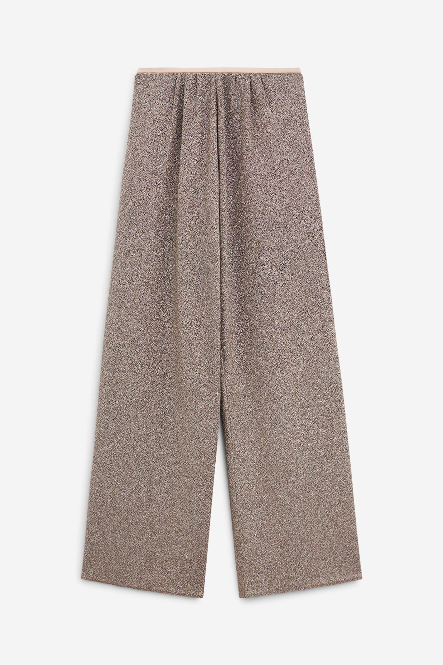 Forte Forte Women Lurex Wide-leg Trousers In Brown