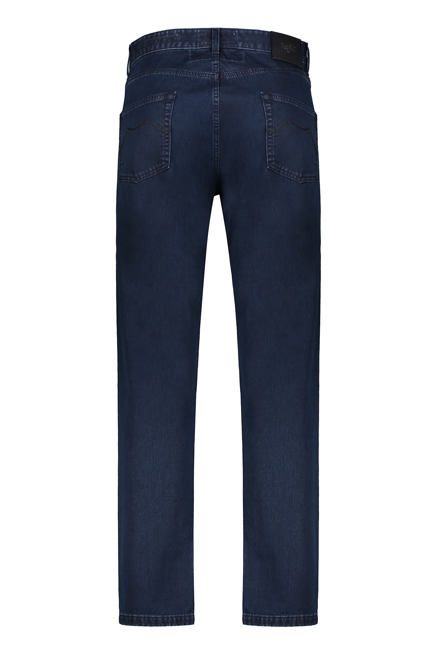 Moorer Dark Blue Jeans, Classic And Straight Fit In Animal Print
