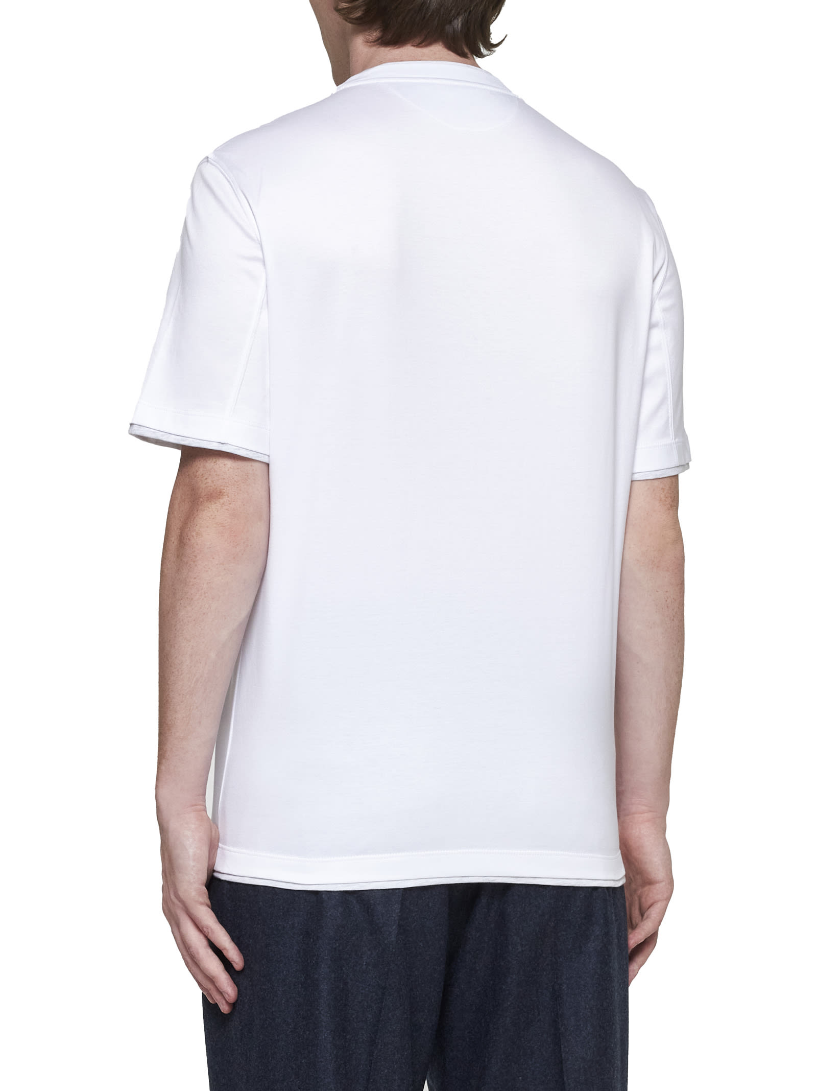 Shop Brunello Cucinelli T-shirt In Bianco Ottico Tp