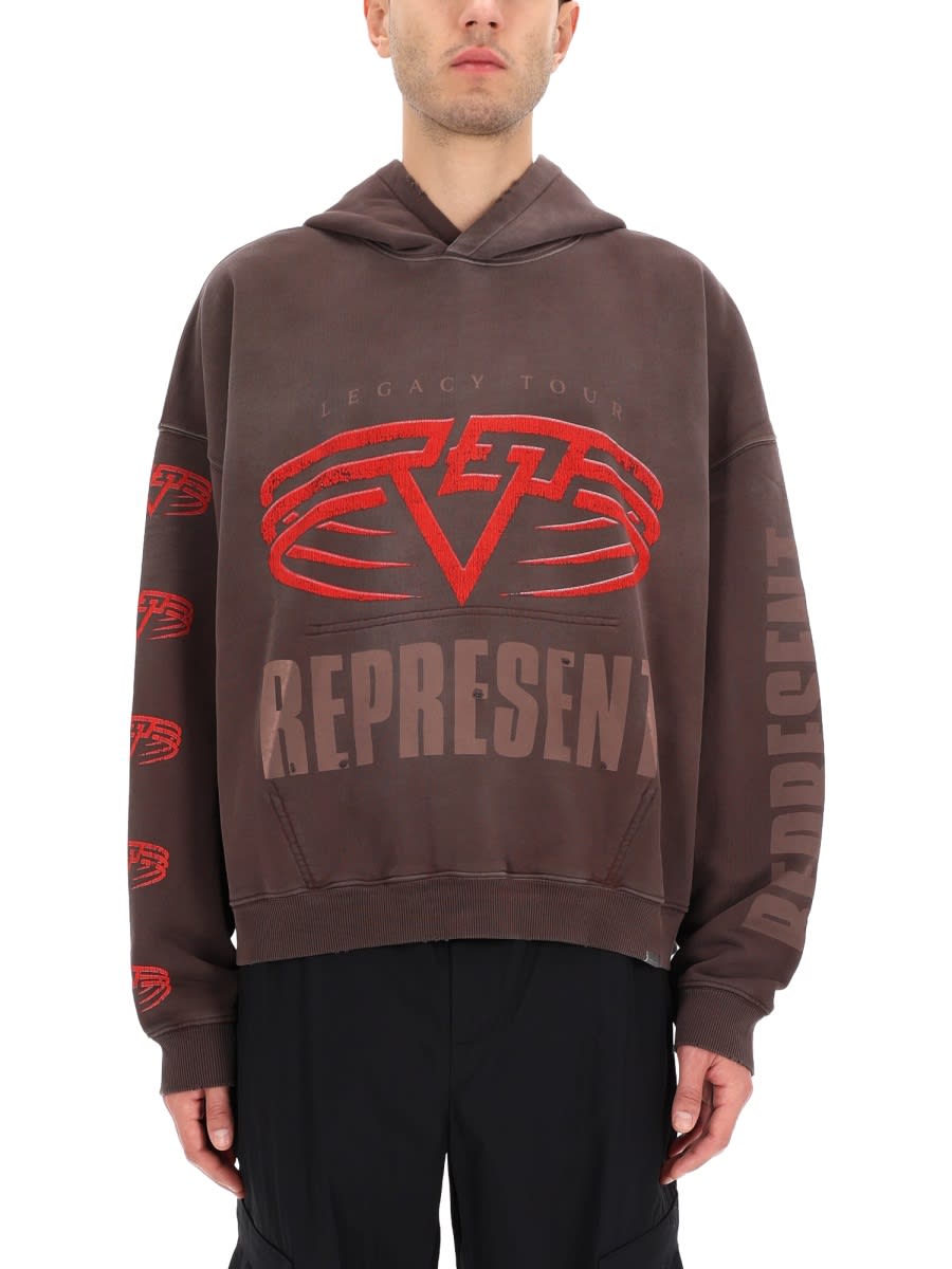 Represent Reversible Living Legacy Tour Sweatshirt In Black In Brown