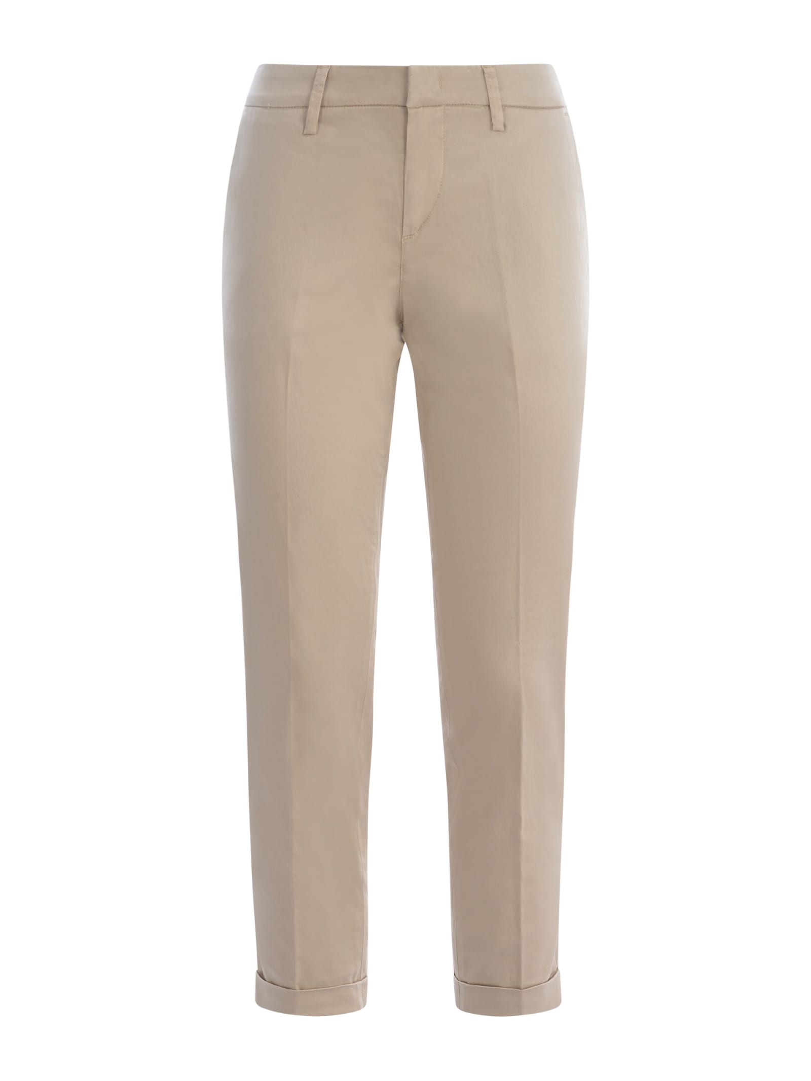 Fay Trousers  In Stretch Cotton In Beige