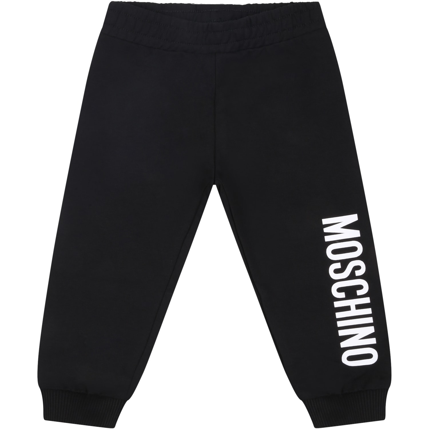 Moschino Black Sweatpant For Baby Kids With Logo