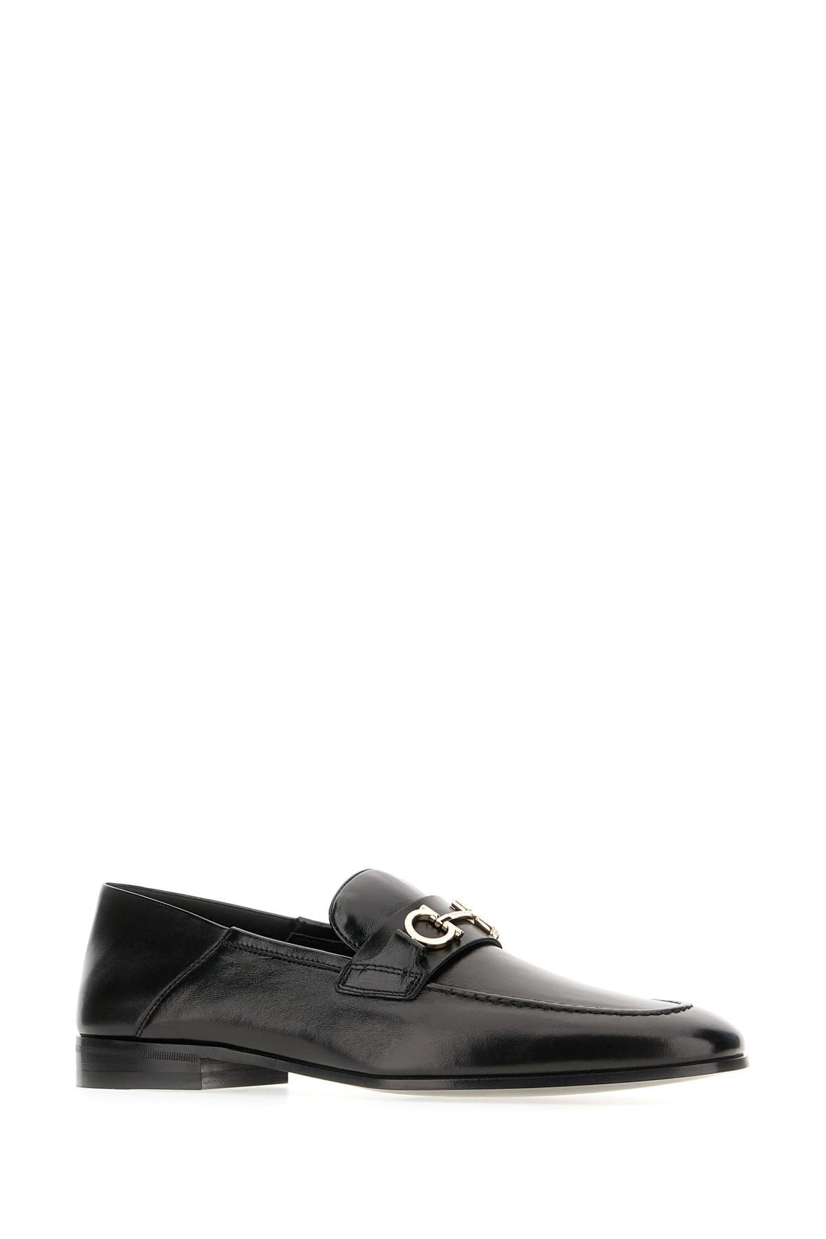 Ferragamo Florio Gancini-plaque Loafers In Nero