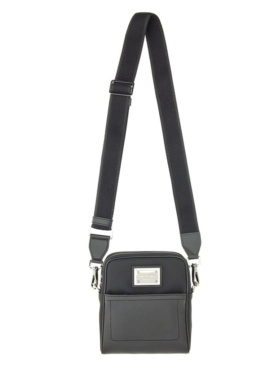 Dolce & Gabbana Shoulder Bag With Logo In Black