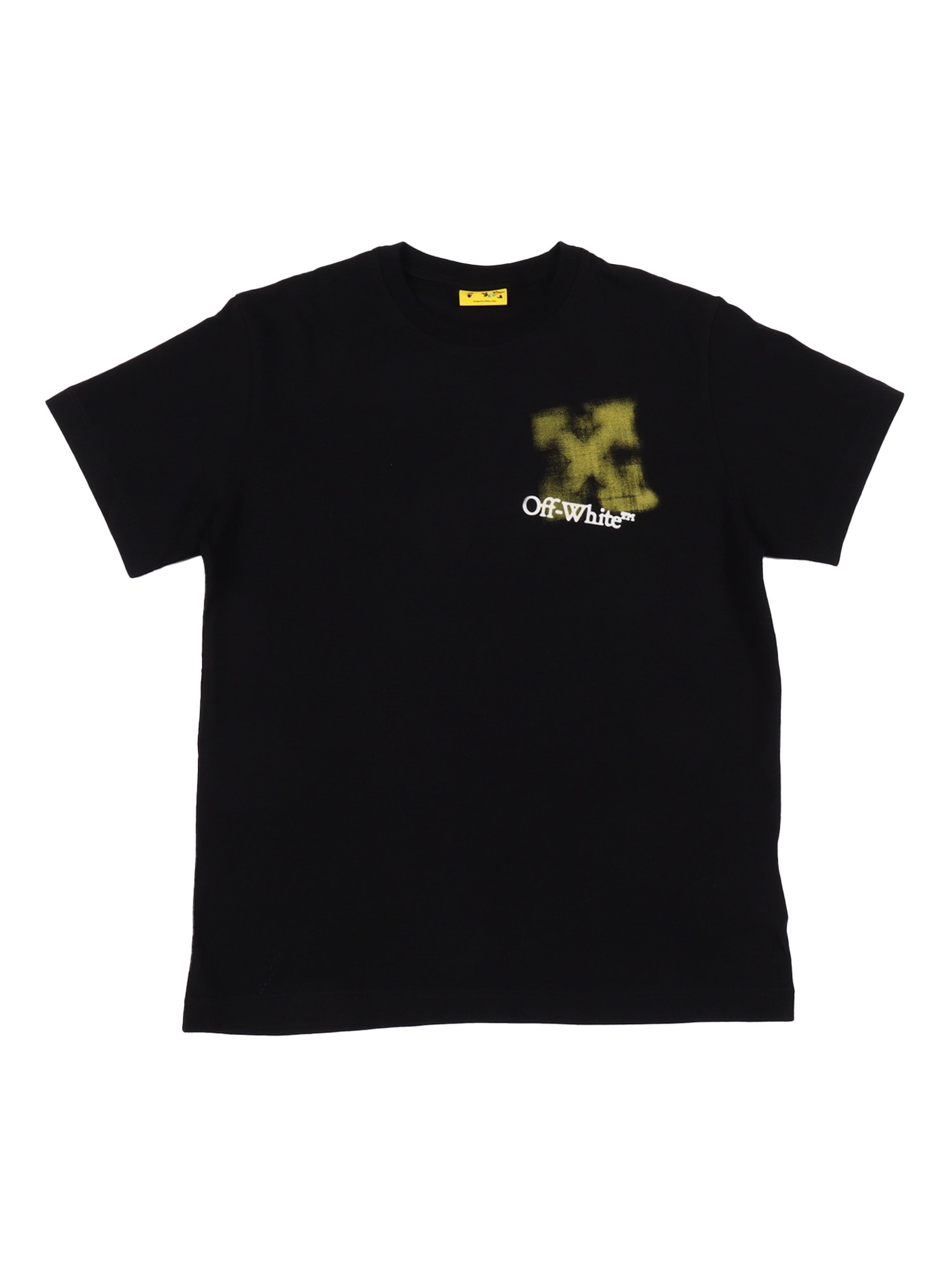 Off-white Arrow Spray Tee S/s Black - Yellow In Black