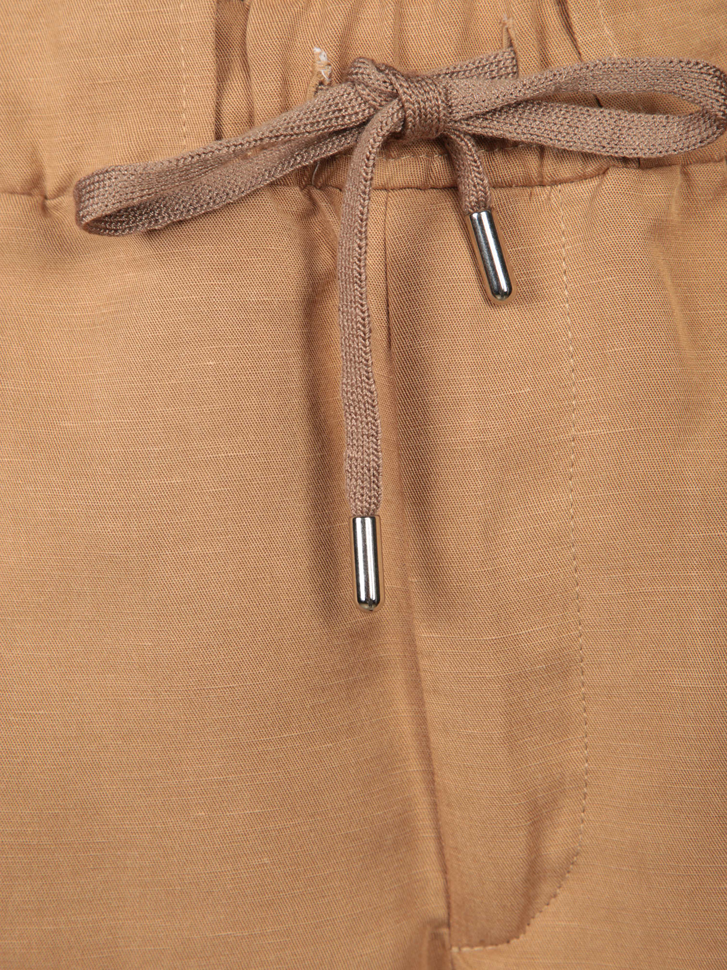 Costumein Camel Linen Pajama Shorts In Brown