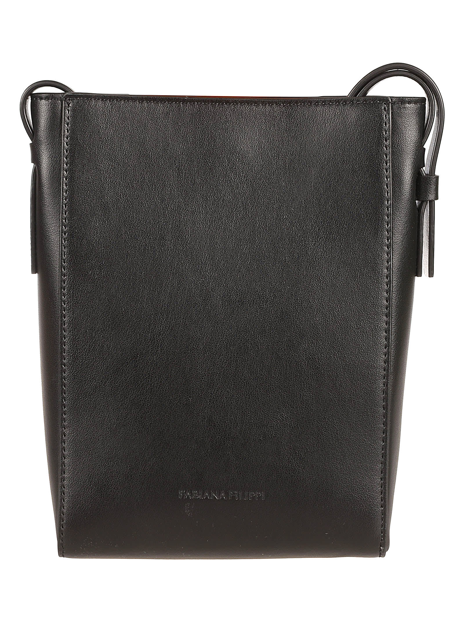 Shop Fabiana Filippi Leather Mini Shoulder Bag In Black