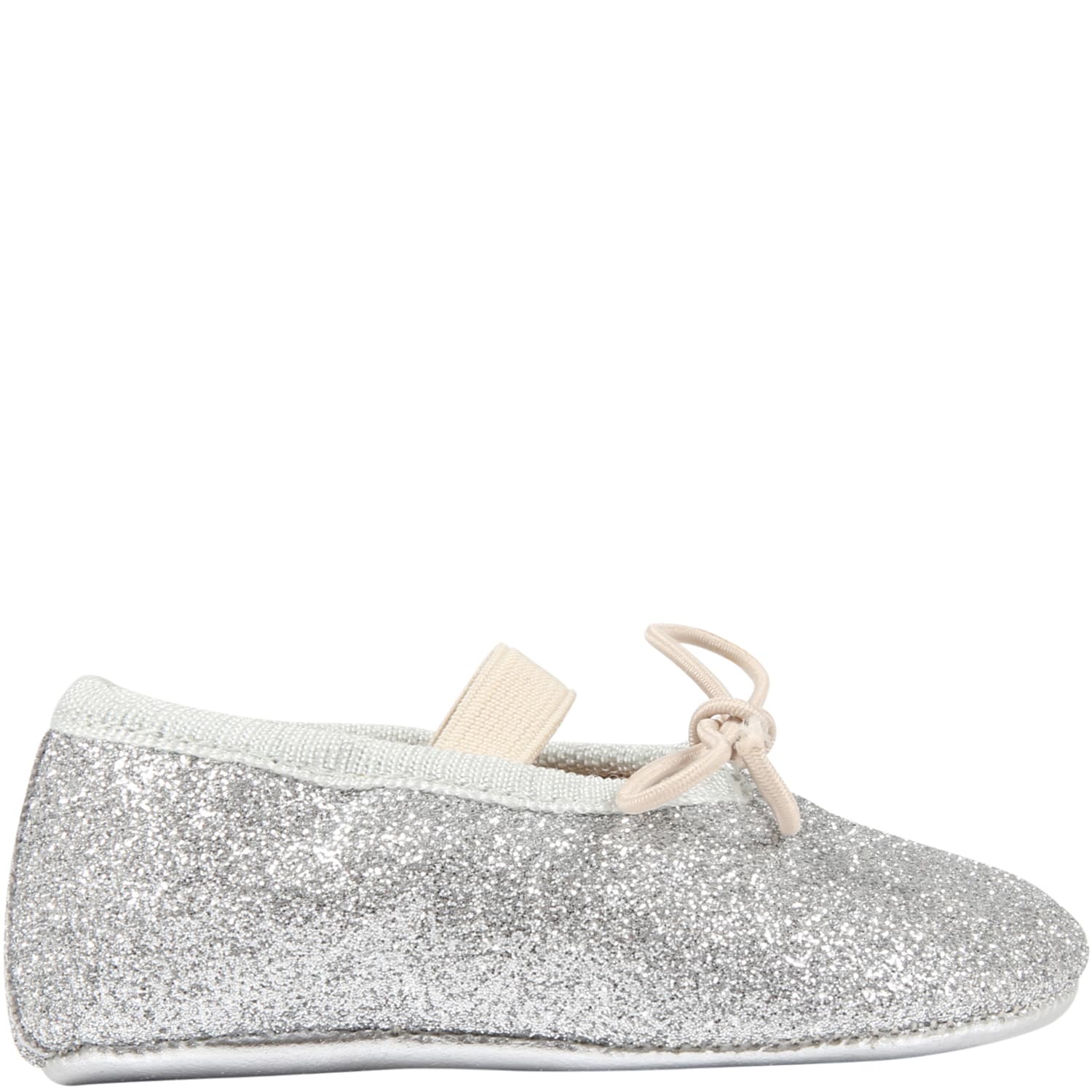 Gallucci Silver Ballet Flats For Baby Girl