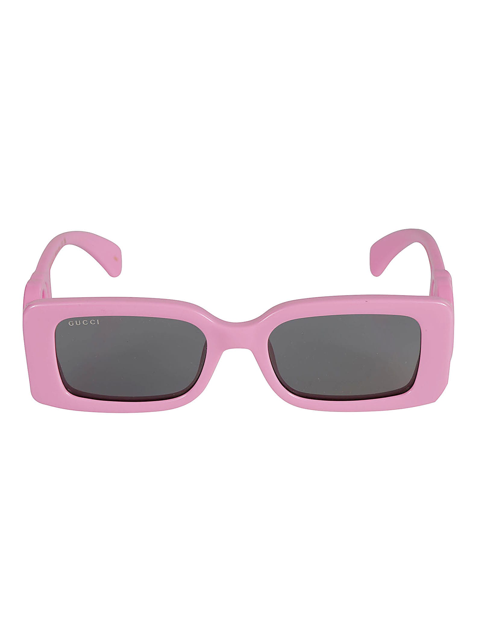 Shop Gucci Rectangle Thick Sunglasses In Pink