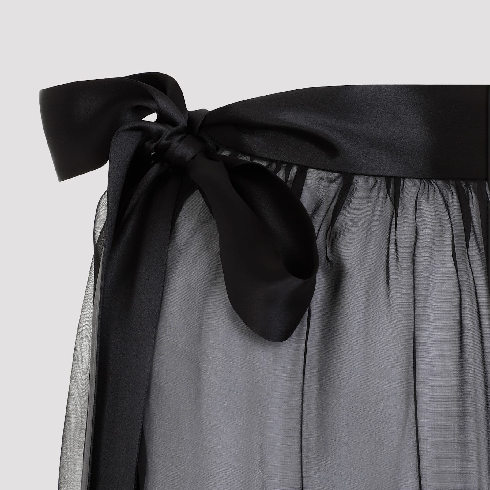 Shop Dolce & Gabbana Silk Long Skirt In Nero