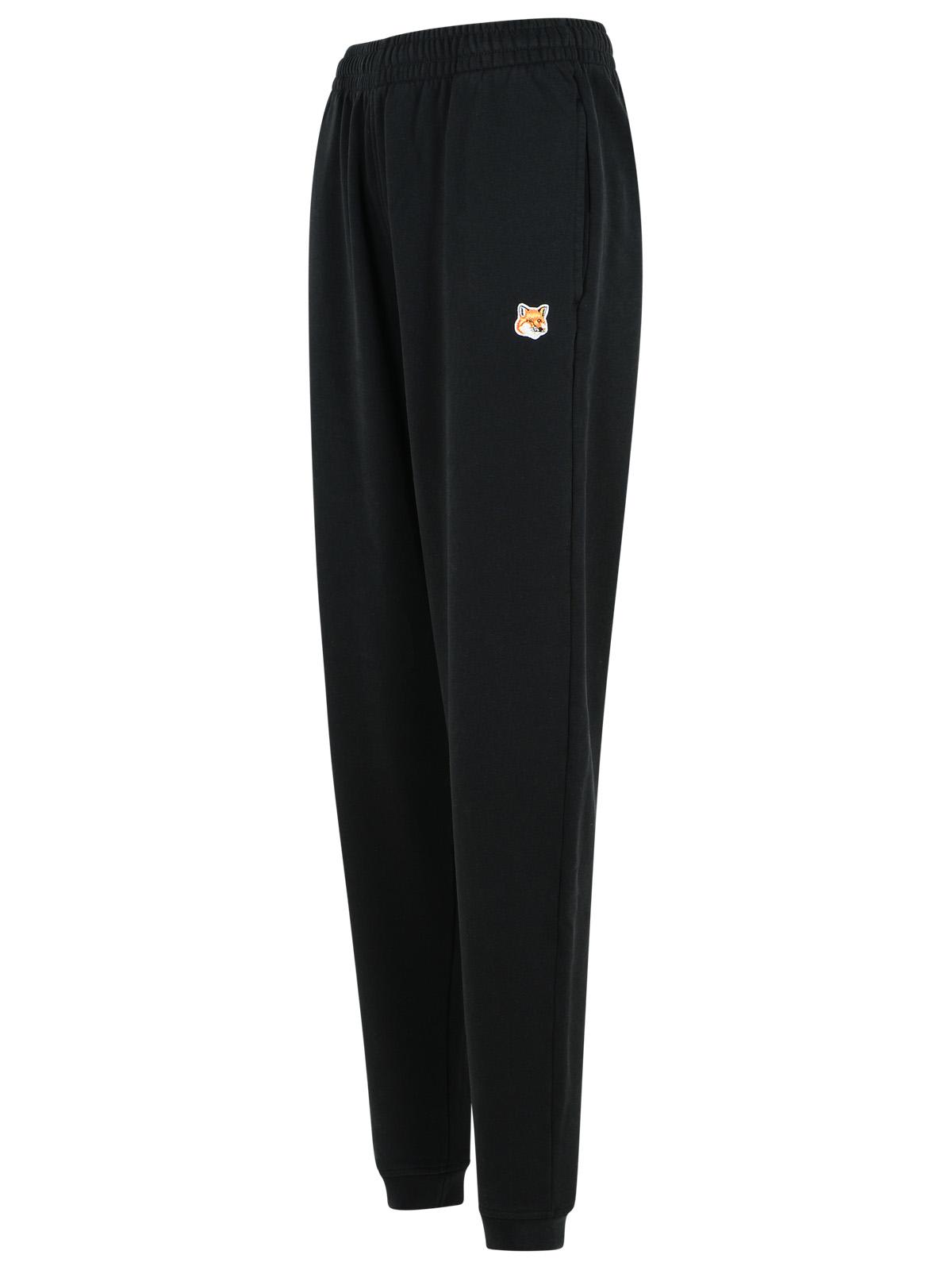 Shop Maison Kitsuné Jogger Black Cotton Pants
