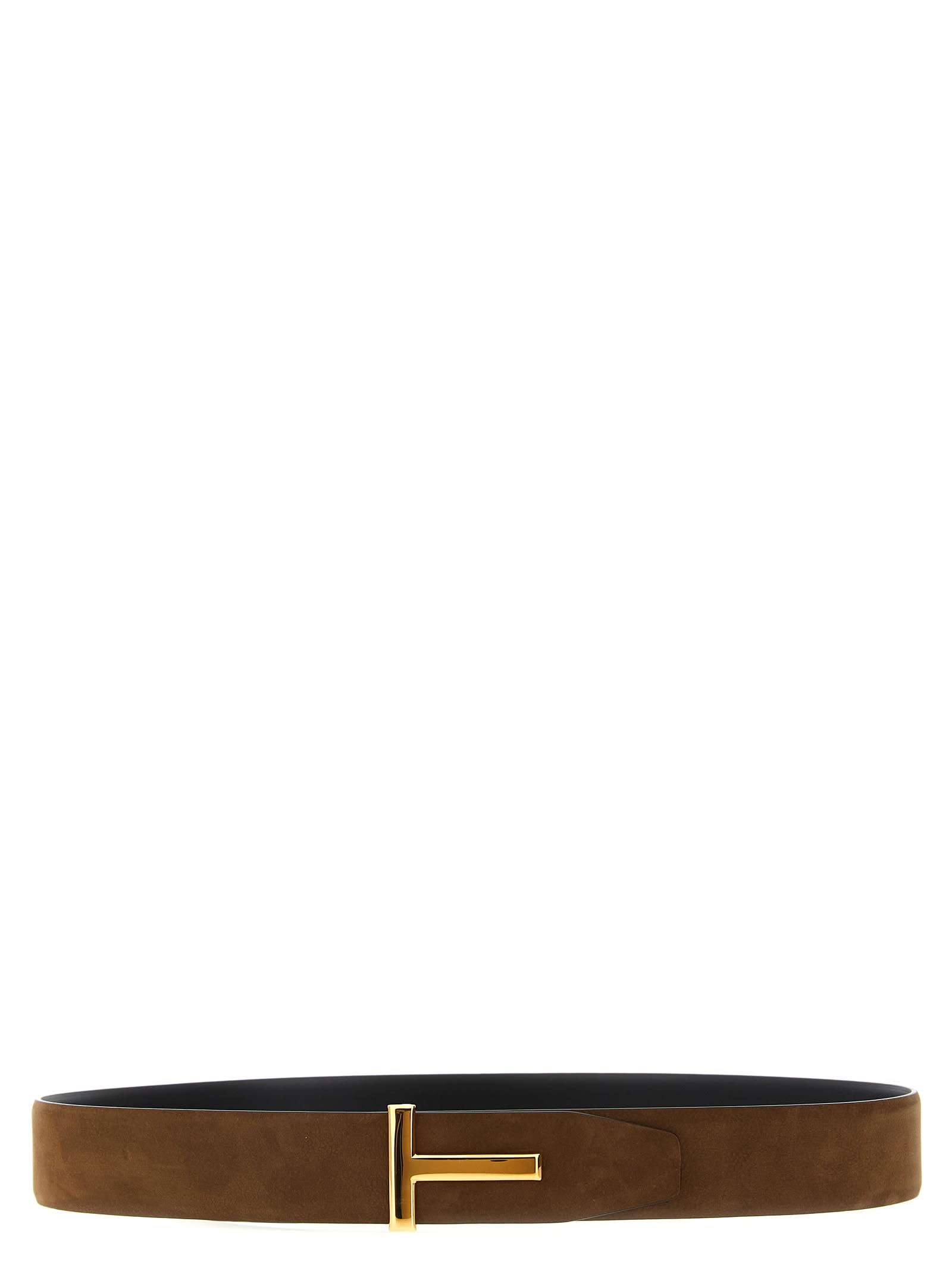 Tom Ford Multicolor Textured Reversible Buckle Belt In Brown