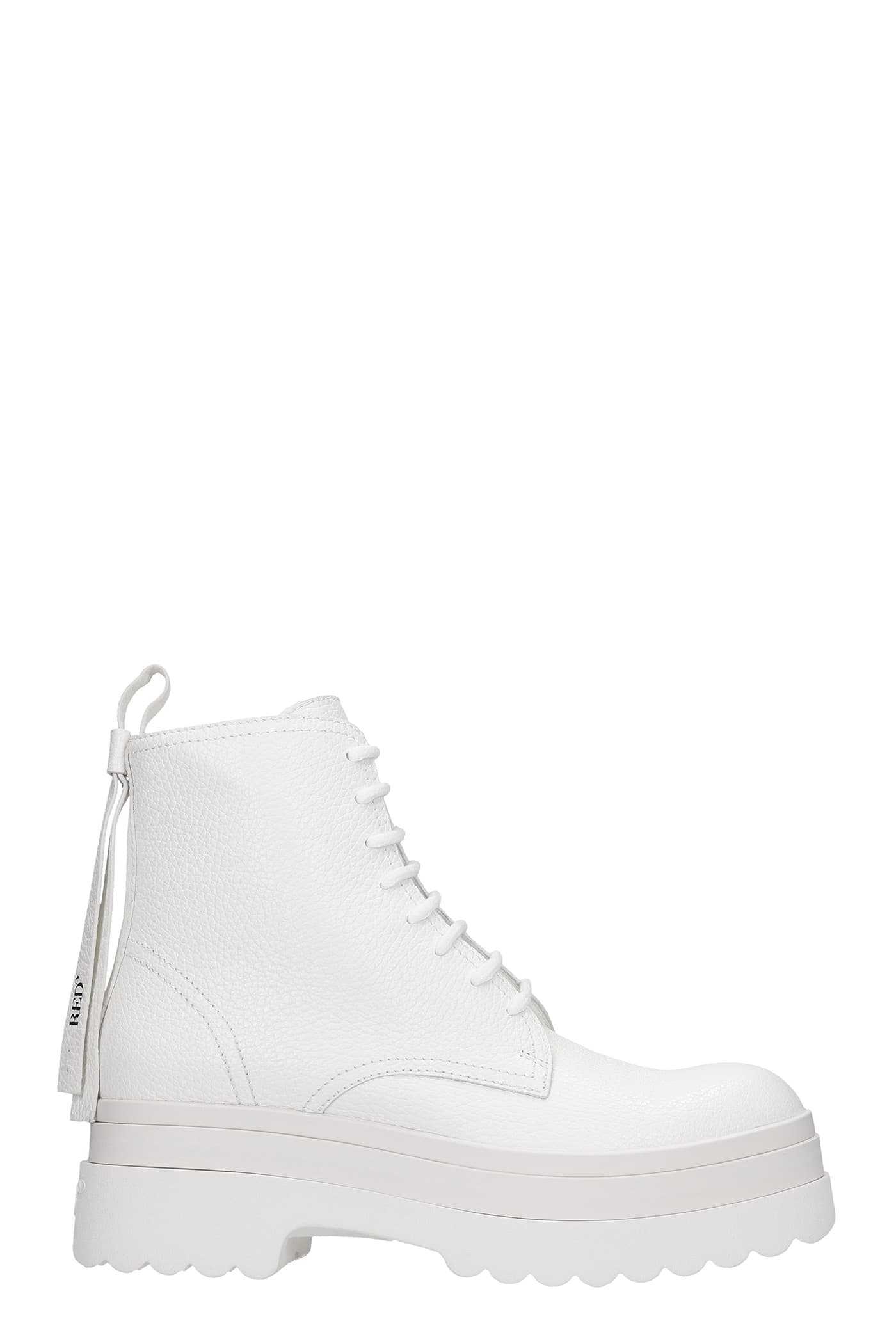 RED Valentino Combat Boots In White Leather | Coshio Online Shop