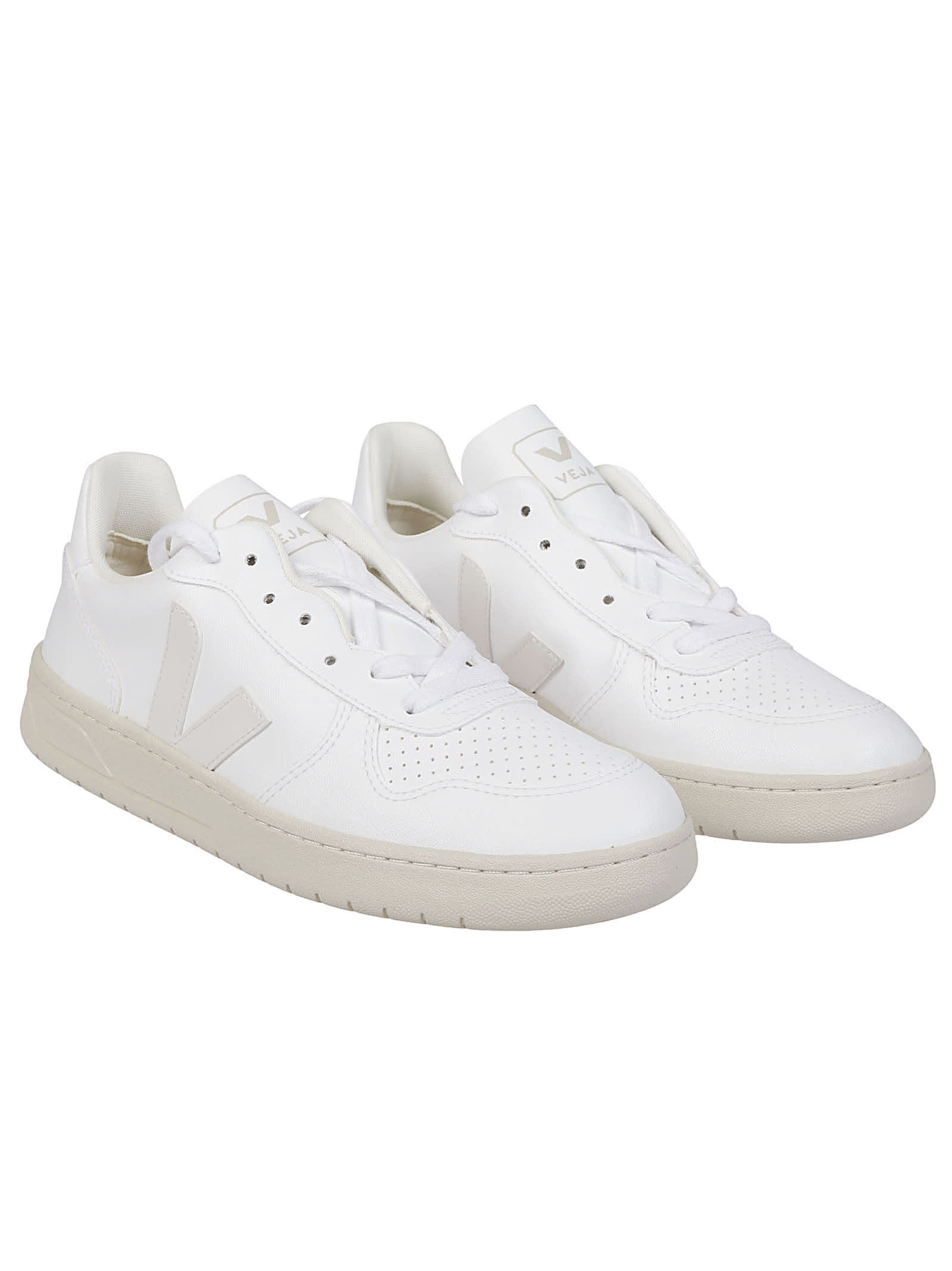 Shop Veja V-10 Sneakers In Full White