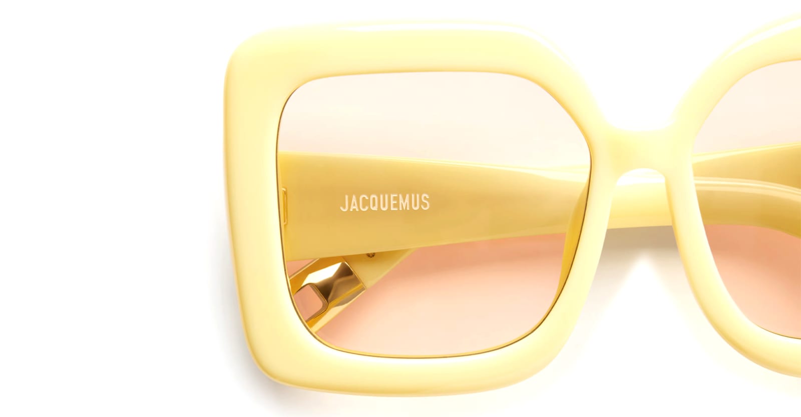 Shop Jacquemus Carre Rond - Pear Sorbet Sunglasses In C3