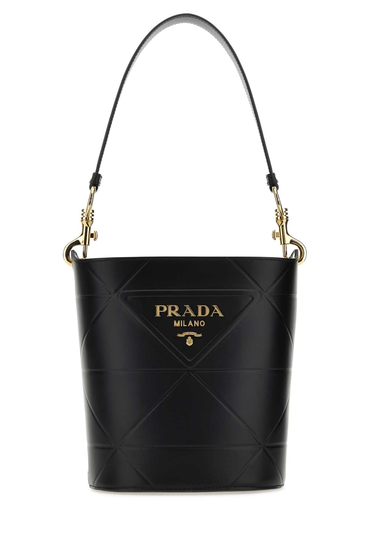 Prada Quilted Bucket Bag Gold-tone Hardware In Black