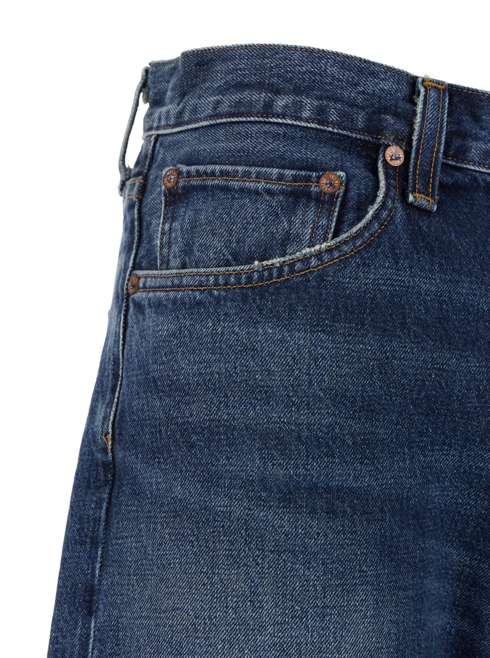 Agolde Blue Five-pocket Jeans With Lightened Effect In Regenerative Cotton Man In Blu